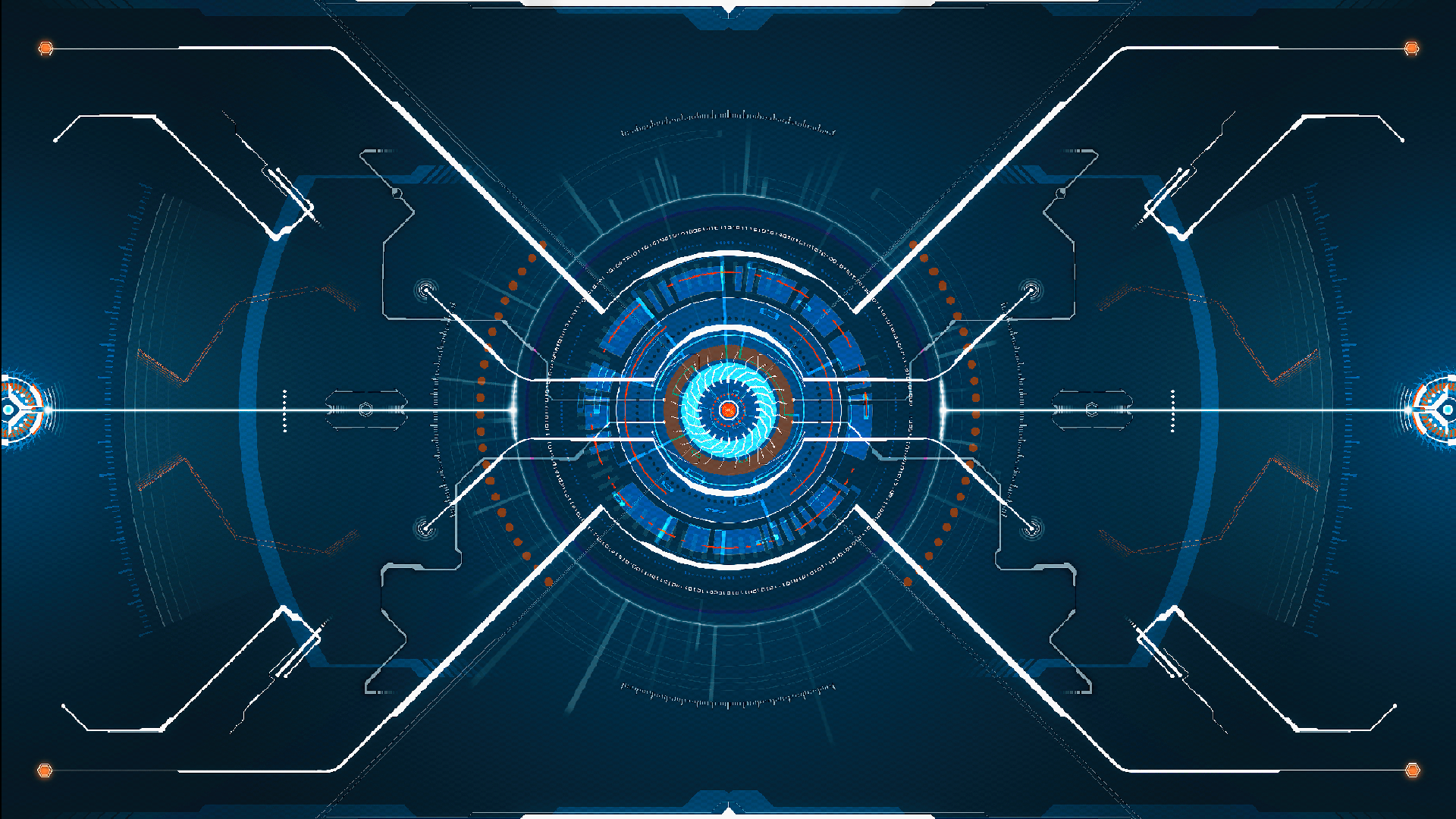Futuristic HUD interface with circular elements HD Wallpaper
