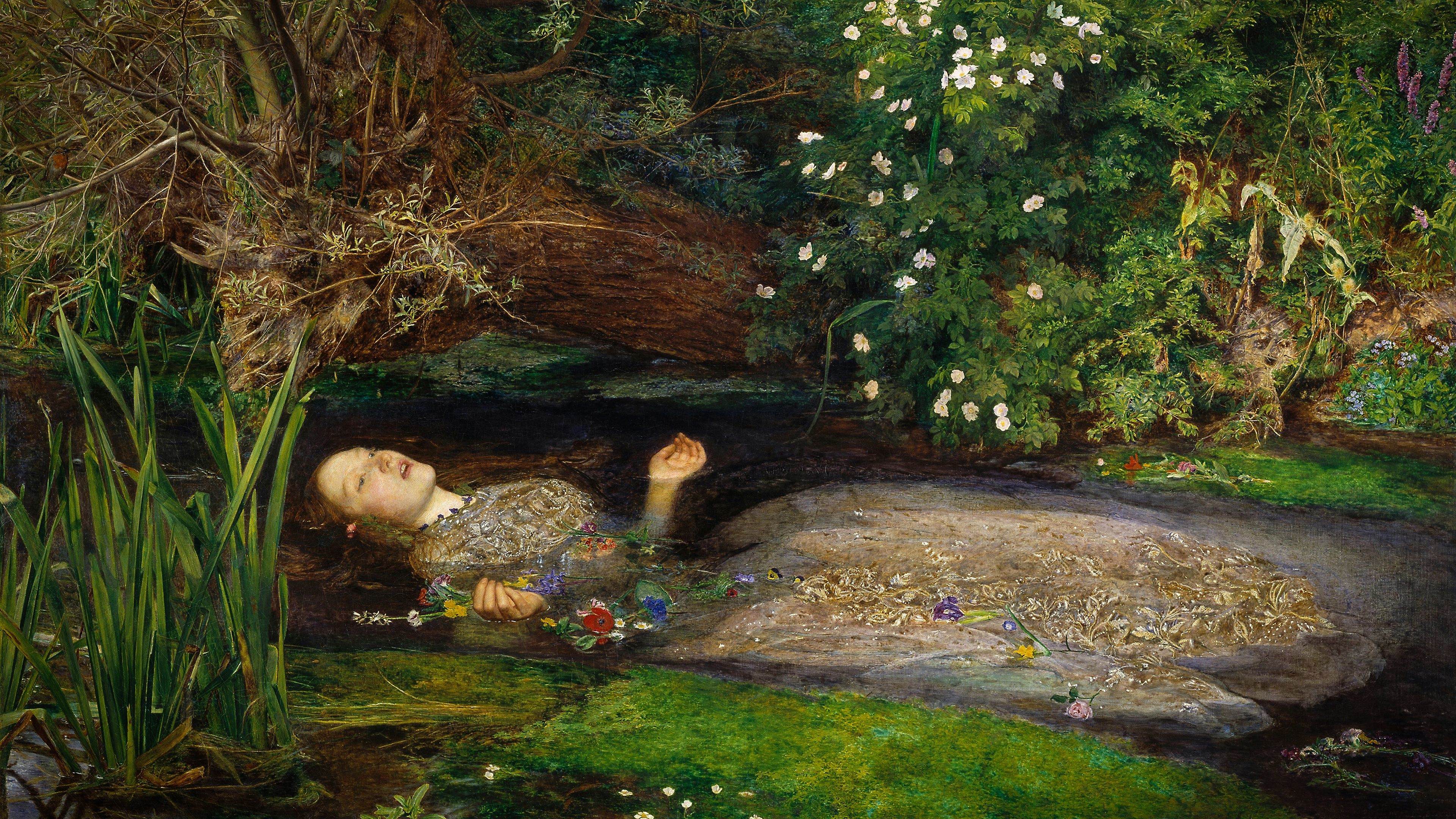Ophelia from Hamlet by John Everett Millais HD Wallpaper