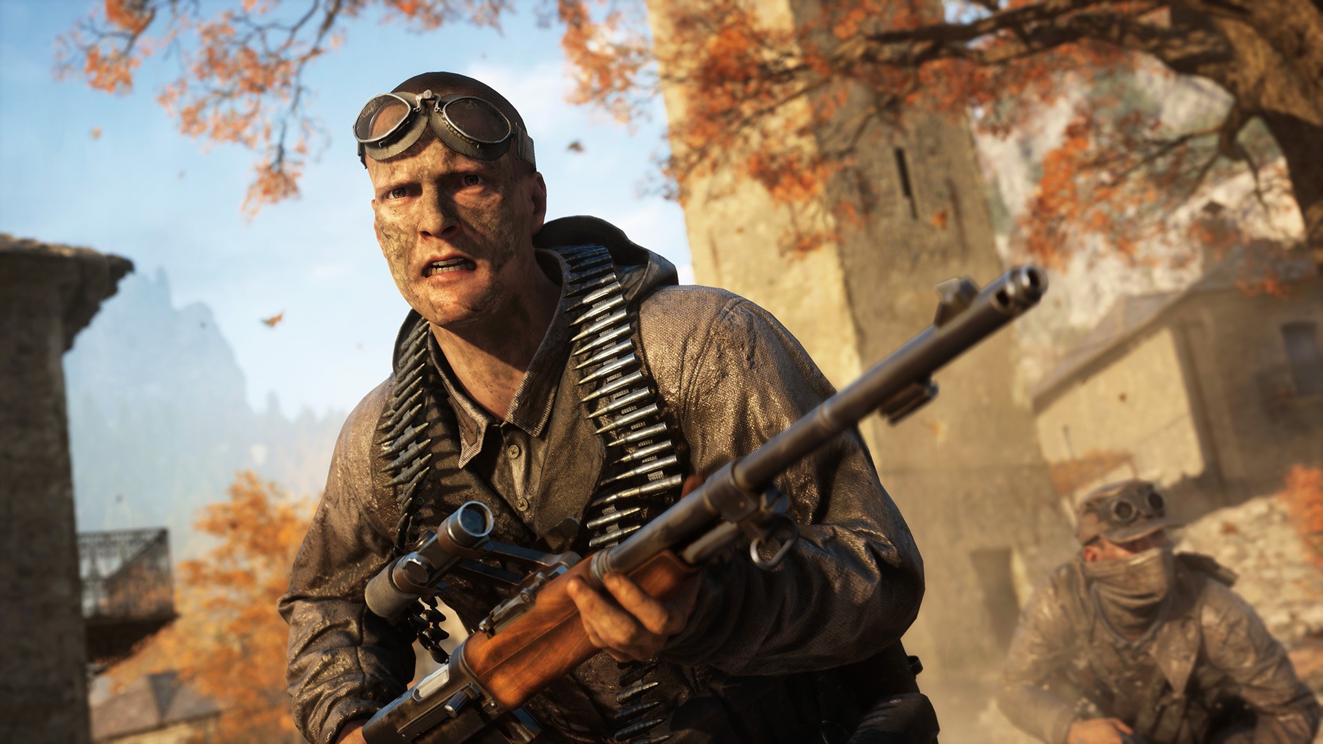 Soldier with machine gun in Battlefield V HD Wallpaper