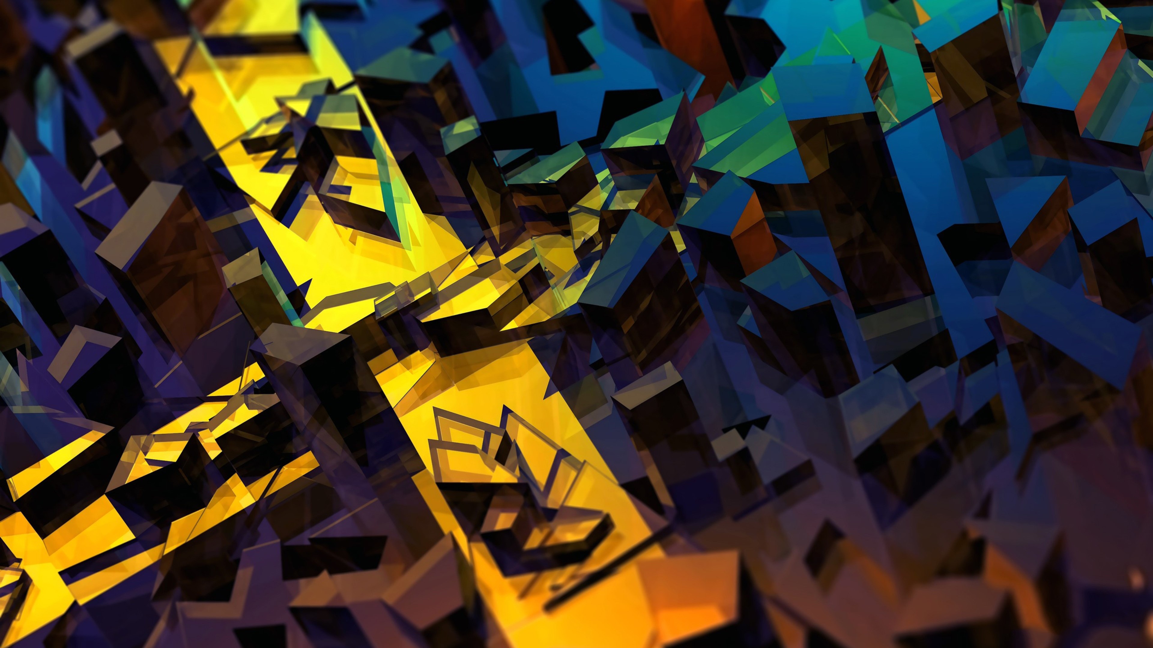 3D Abstract Geometric Shapes HD Wallpaper