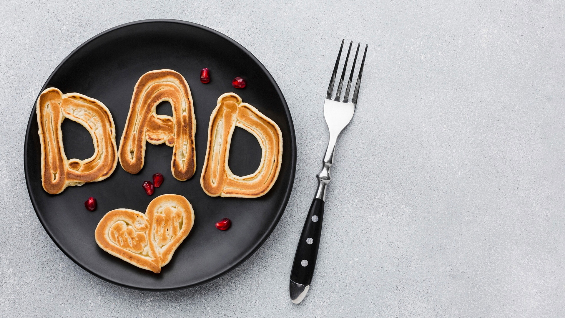 Pancakes spelling DAD on a plate HD Wallpaper