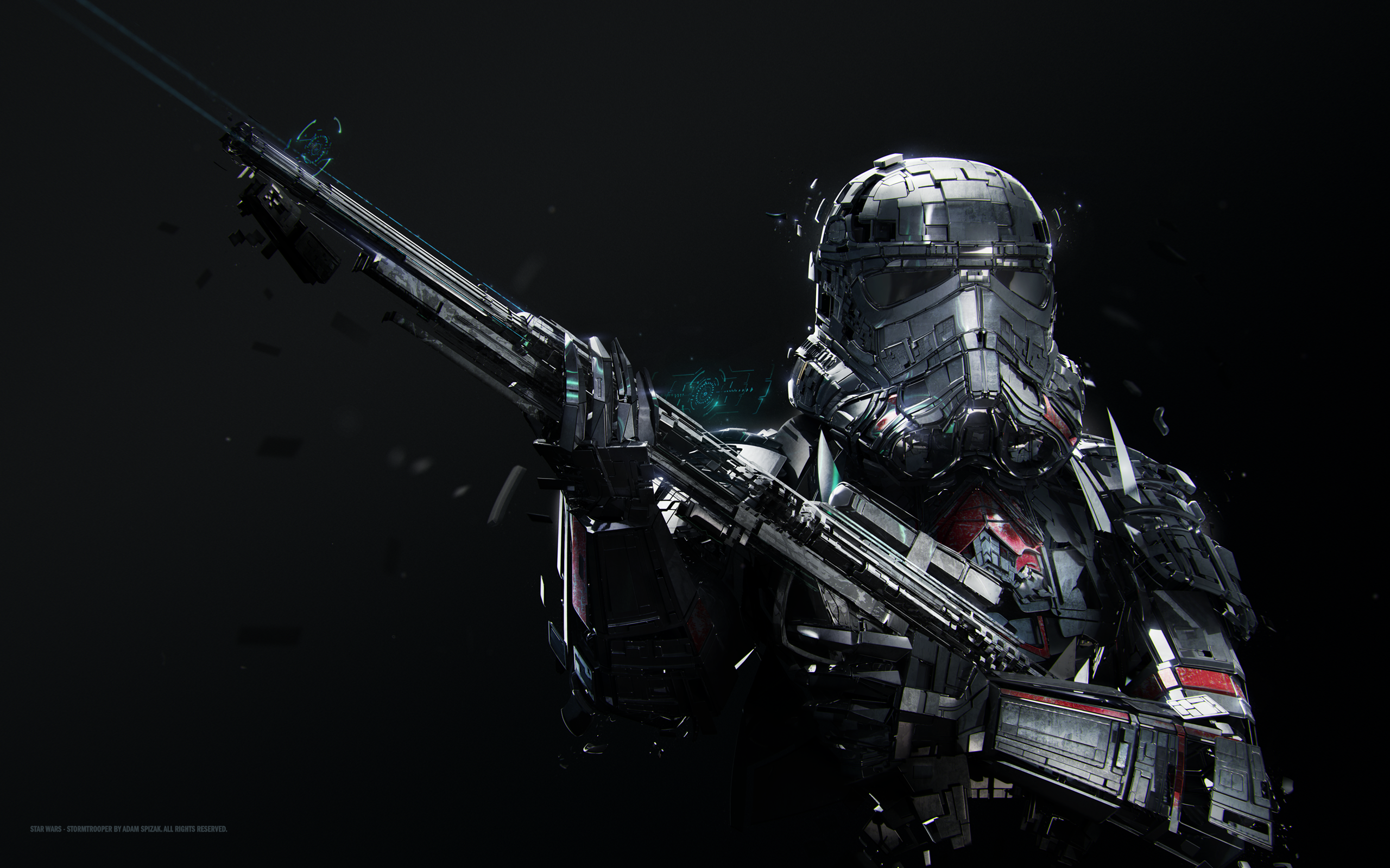 Stormtrooper from Star Wars with futuristic rifle HD Wallpaper