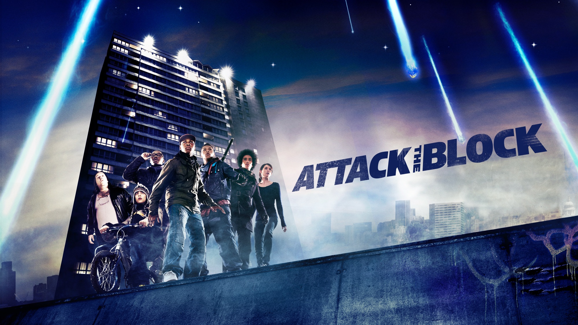 Attack The Block Movie Poster with Meteor Showers HD Wallpaper