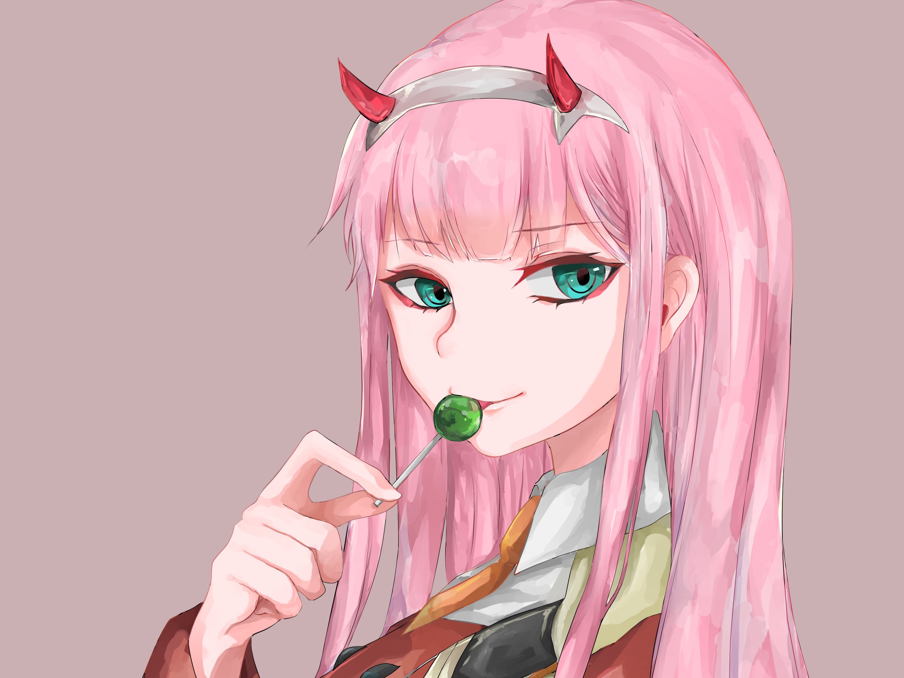 Zero Two from Darling in the FranXX with lollipop HD Wallpaper