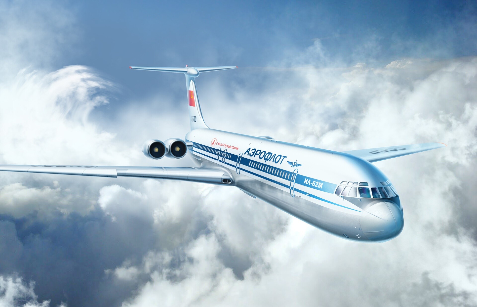 Aeroflot Tupolev Tu-154M aircraft in flight HD Wallpaper
