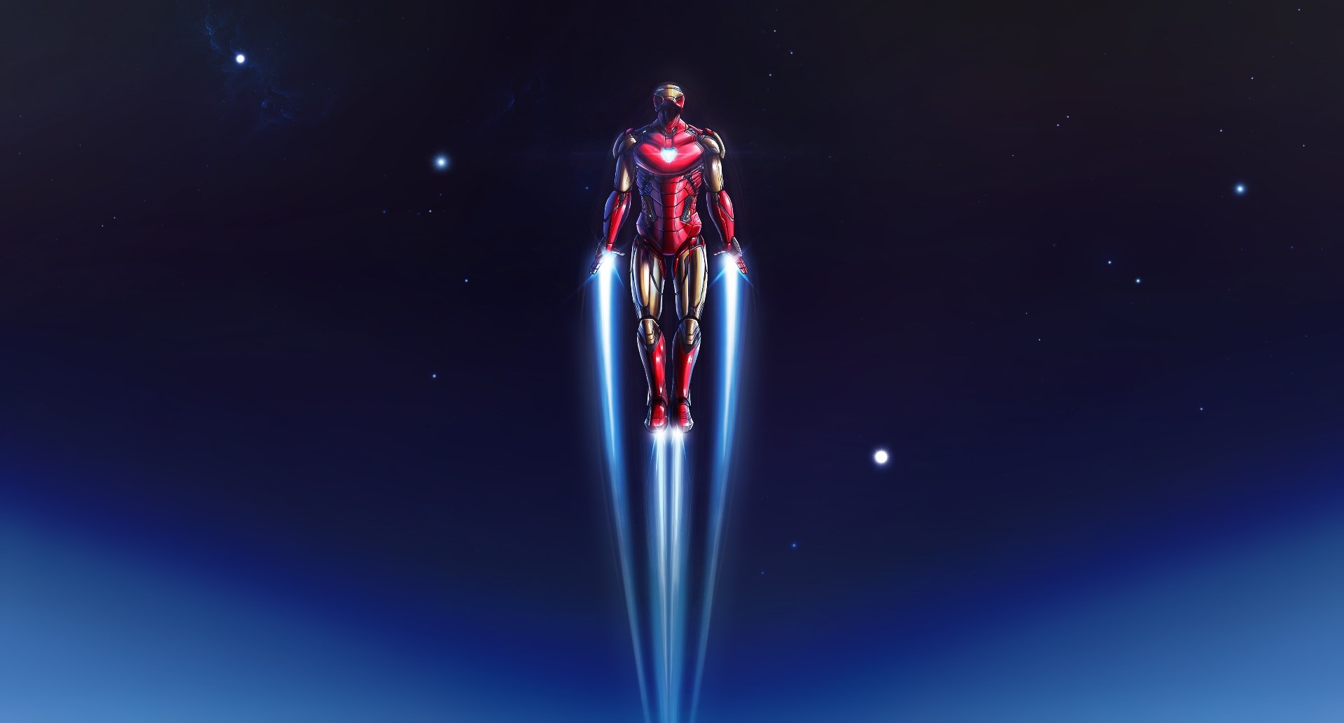 Iron Man from The Avengers flying in space HD Wallpaper