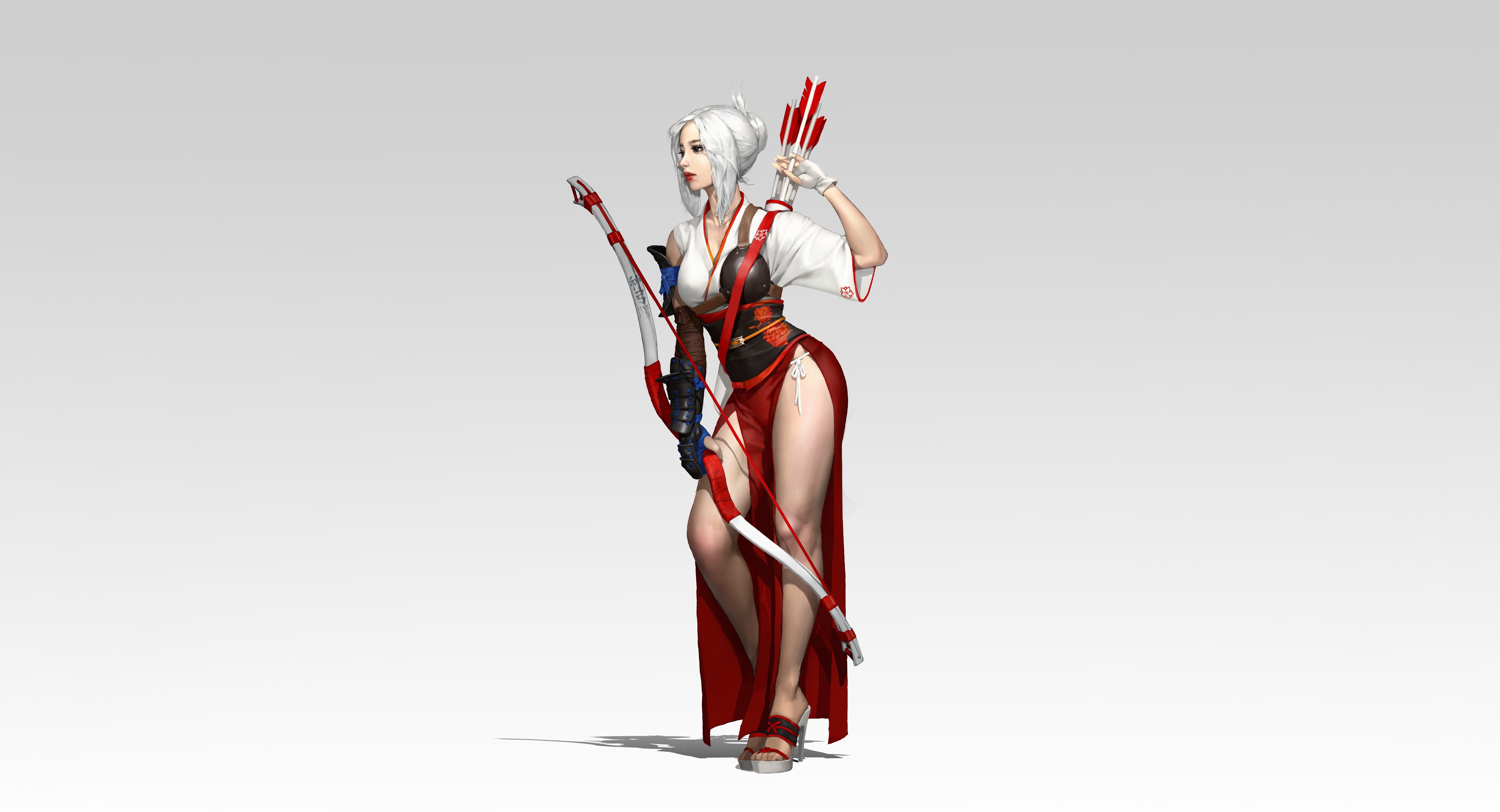 Fantasy Archer with Bow and Arrows HD Wallpaper