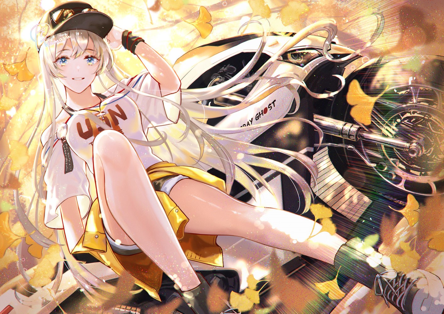 Enterprise from Azur Lane on a motorcycle HD Wallpaper