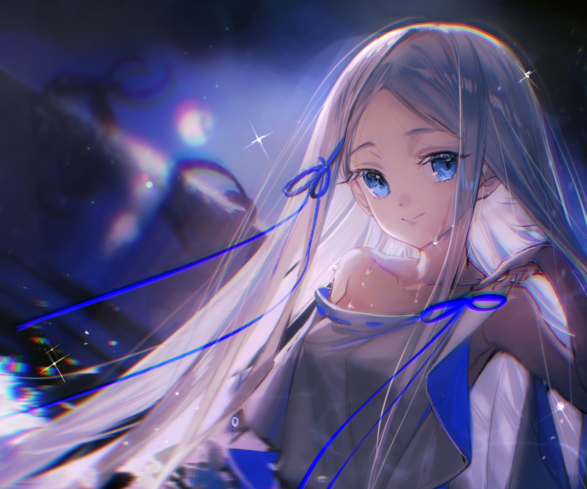 Pandora from Re:Zero with White Hair and Blue Eyes HD Wallpaper