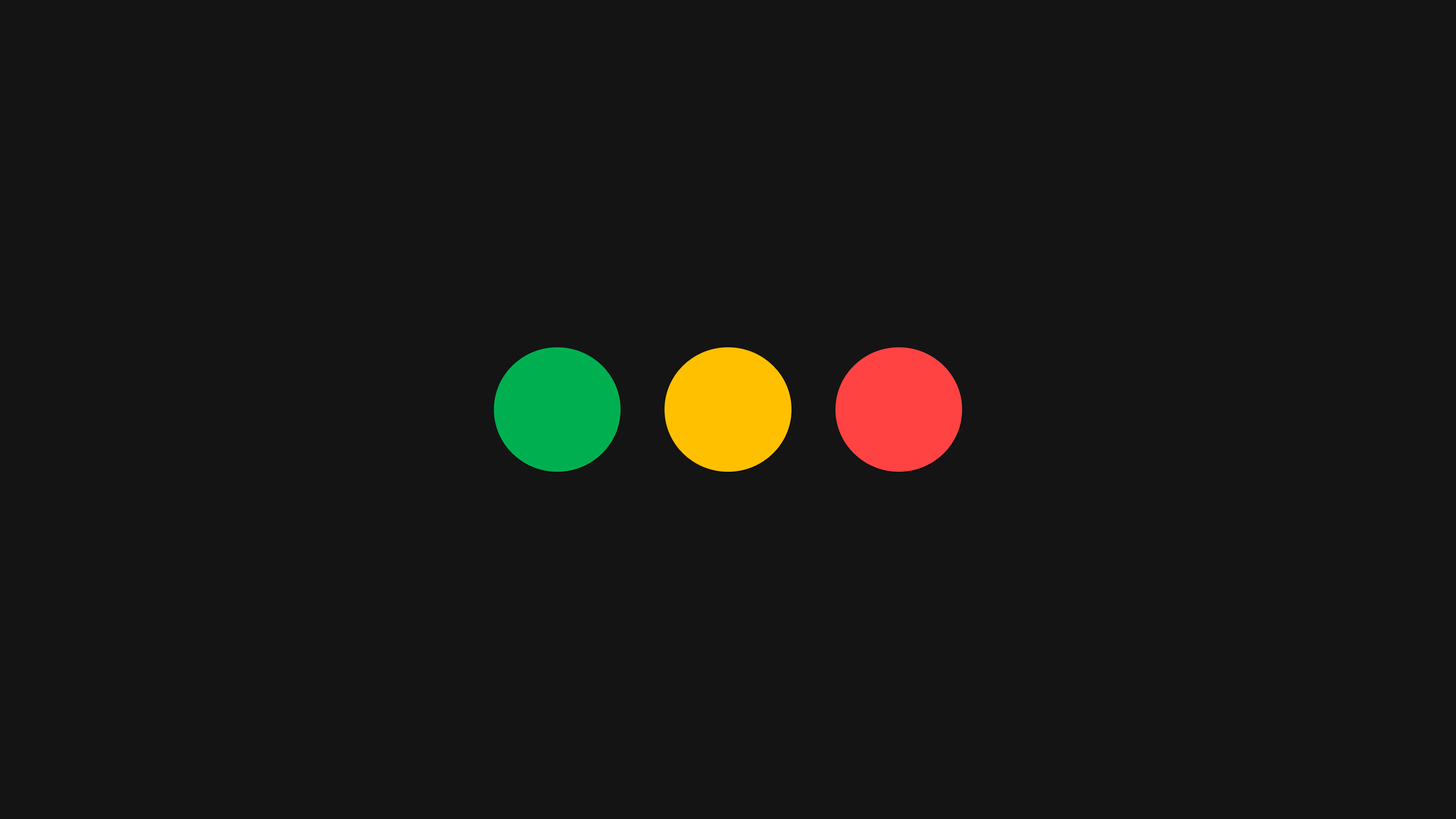 Traffic lights: green, yellow, and red circles on black HD Wallpaper