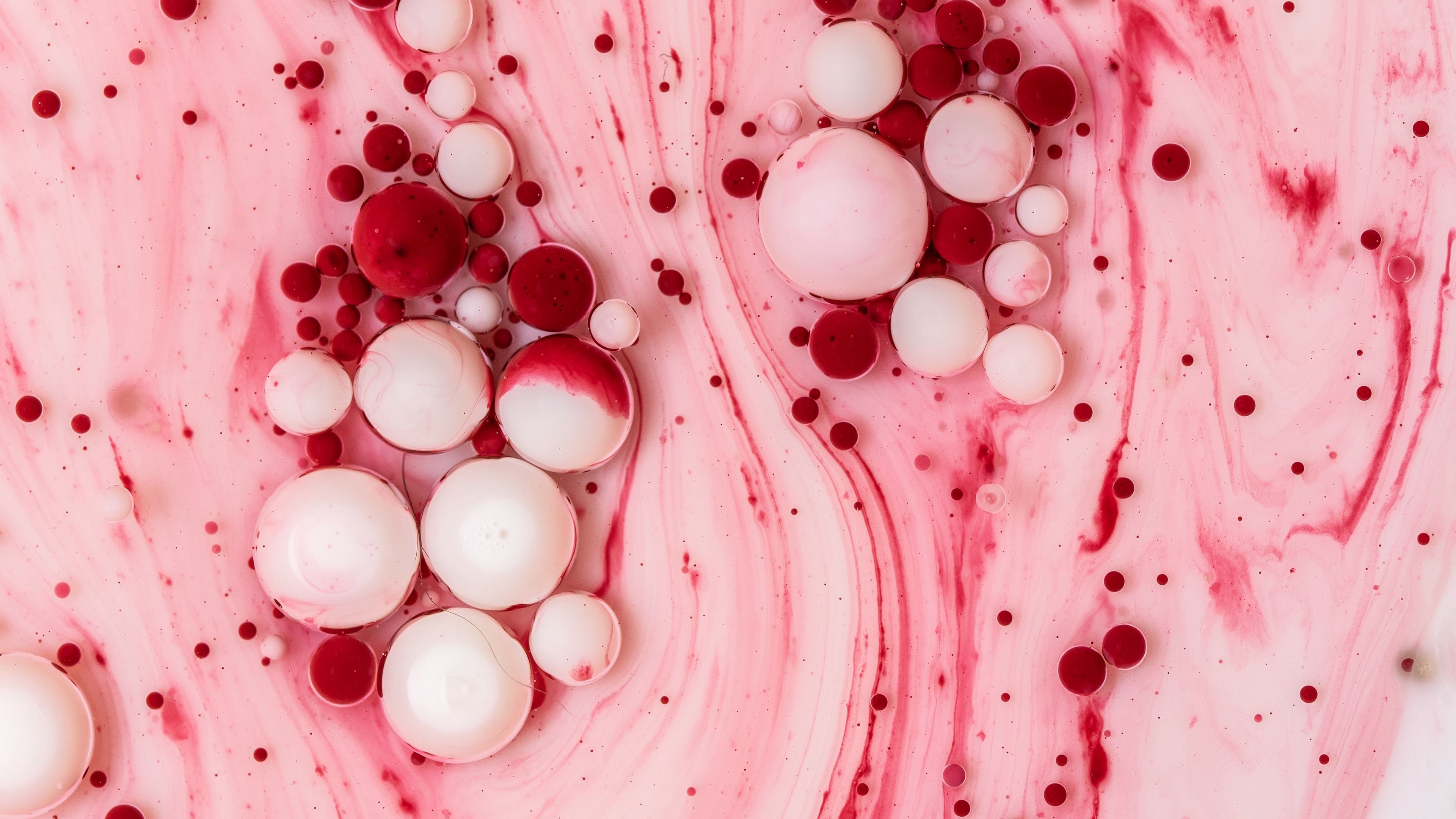 Abstract Pink and Red Bubbles 4K HD Wallpaper