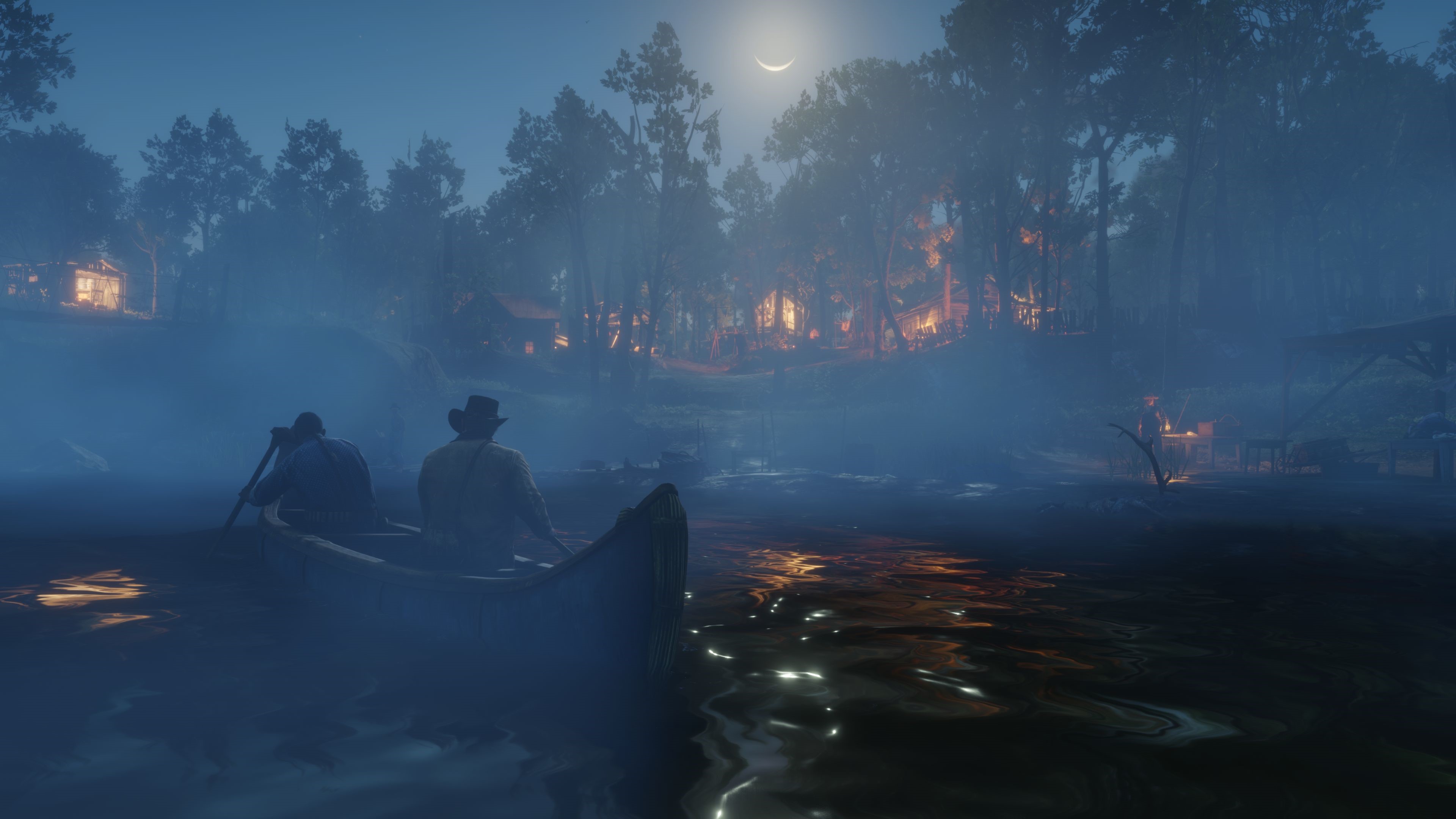 Arthur Morgan from Red Dead Redemption 2 on a canoe HD Wallpaper