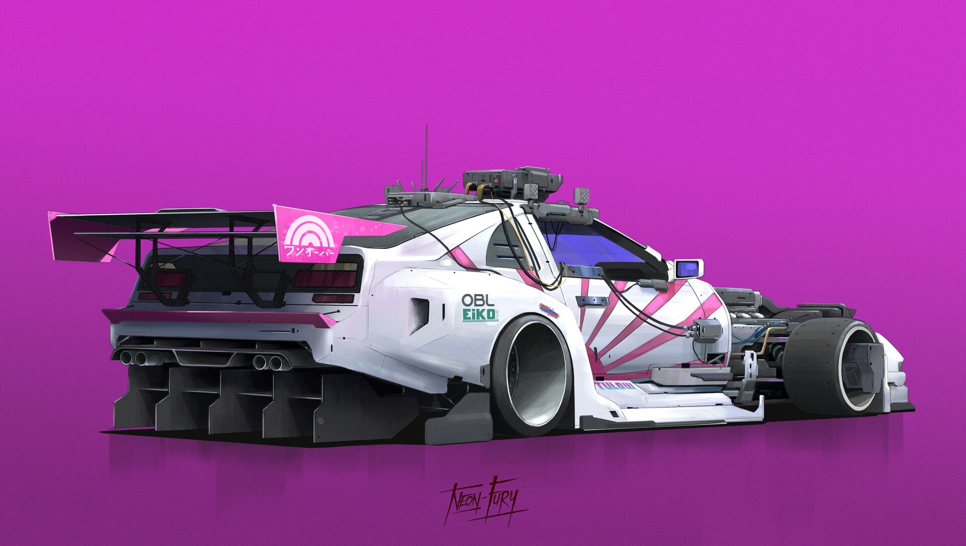 Cyberpunk Nissan 300ZX artwork HD Wallpaper
