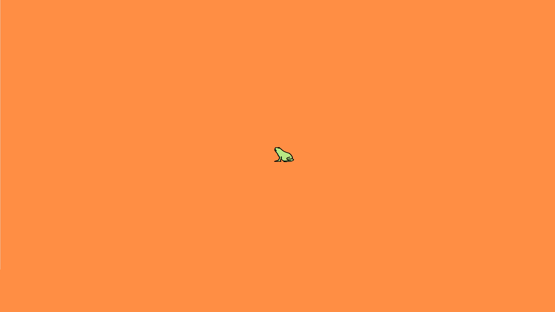 Minimalist frog on orange background HD Wallpaper