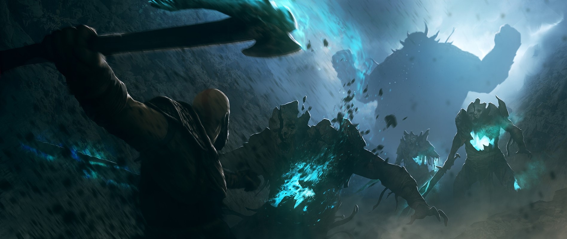 Kratos from God of War fighting creatures HD Wallpaper