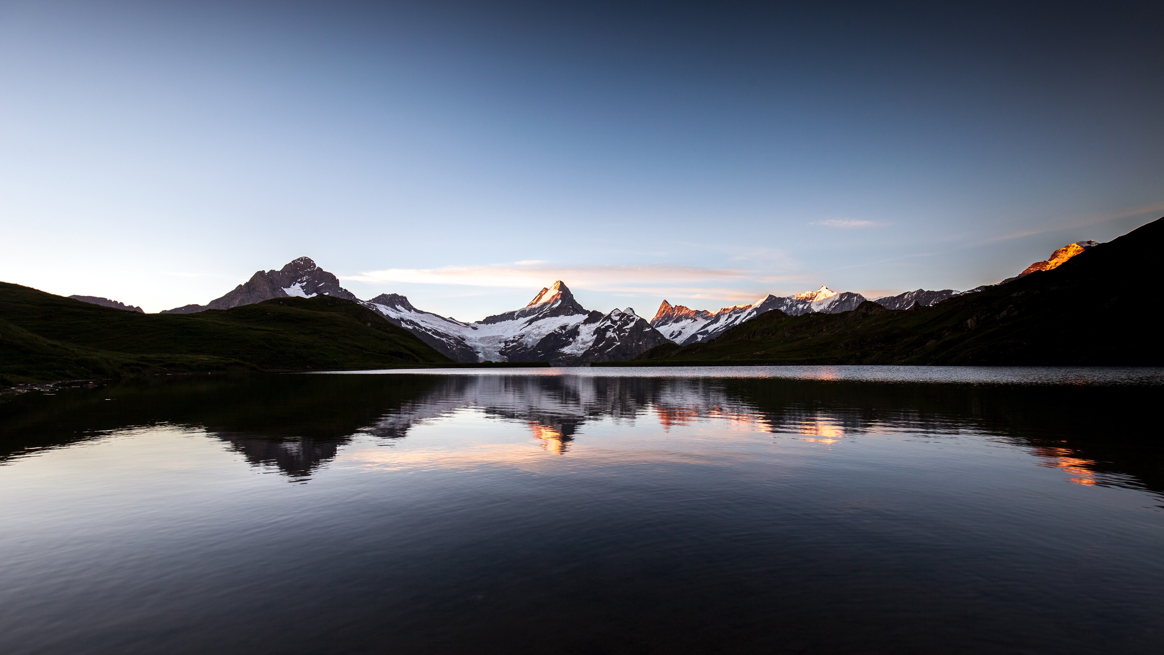 4K Bachalpsee lake and mountains landscape HD Wallpaper