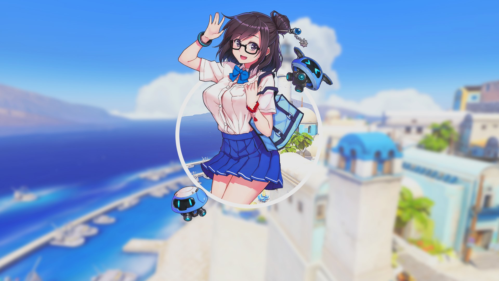 Mei from Overwatch in a school uniform HD Wallpaper