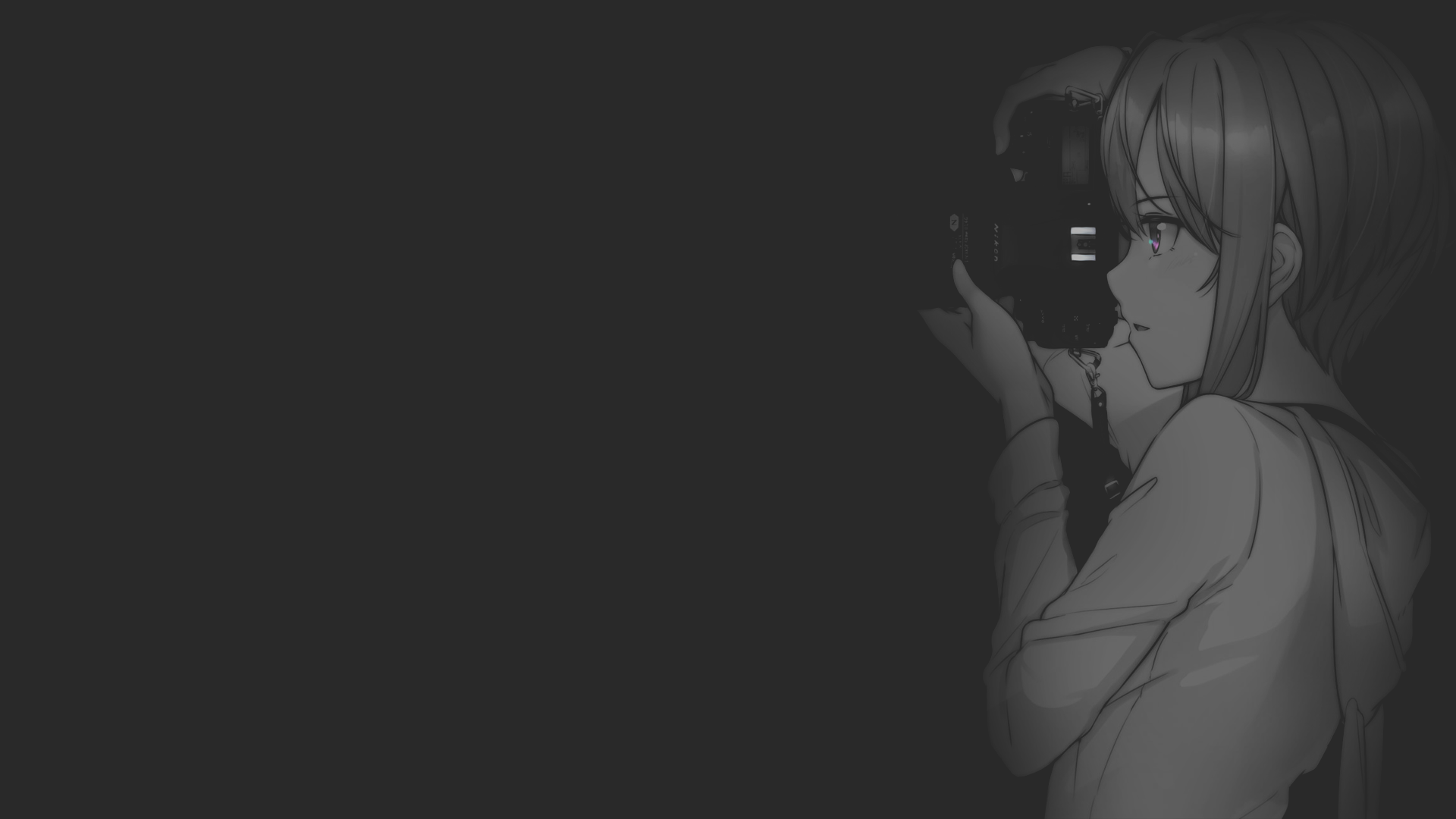 Yuzuki Yukari from Vocaloid holding a camera HD Wallpaper