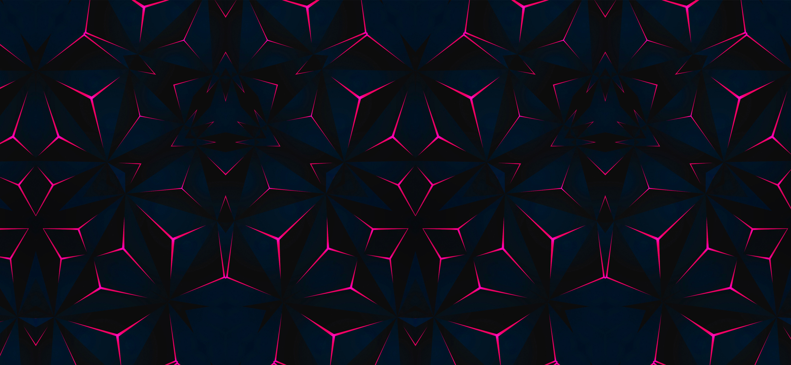 Dark Abstract Geometric Pattern with Pink Neon Lines HD Wallpaper