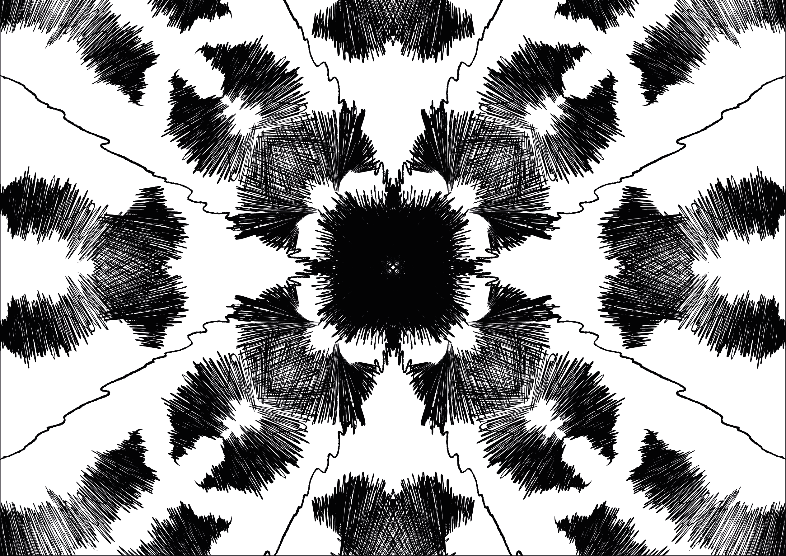 Abstract black and white scribbled pattern HD Wallpaper
