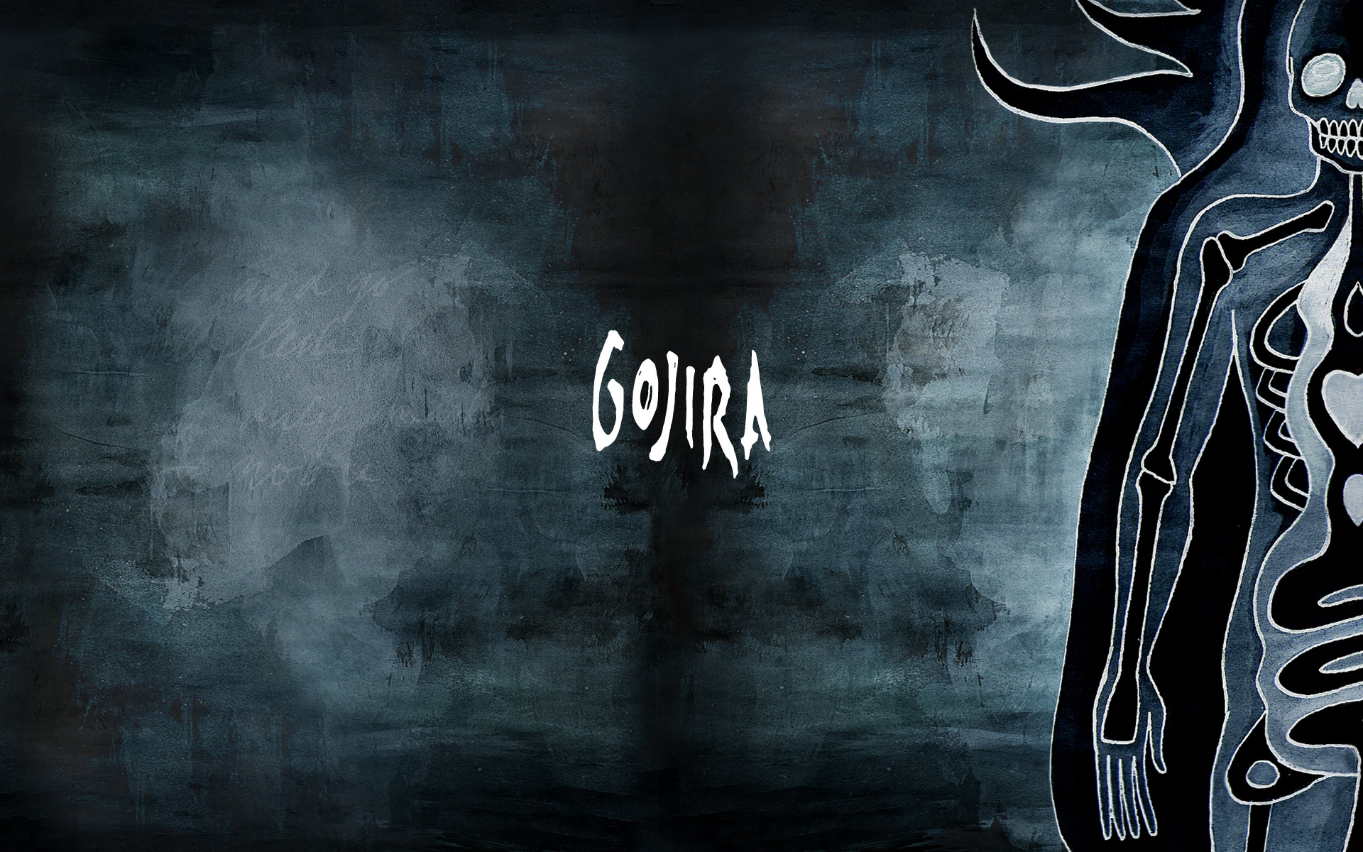 Gojira band logo with skeleton art HD Wallpaper