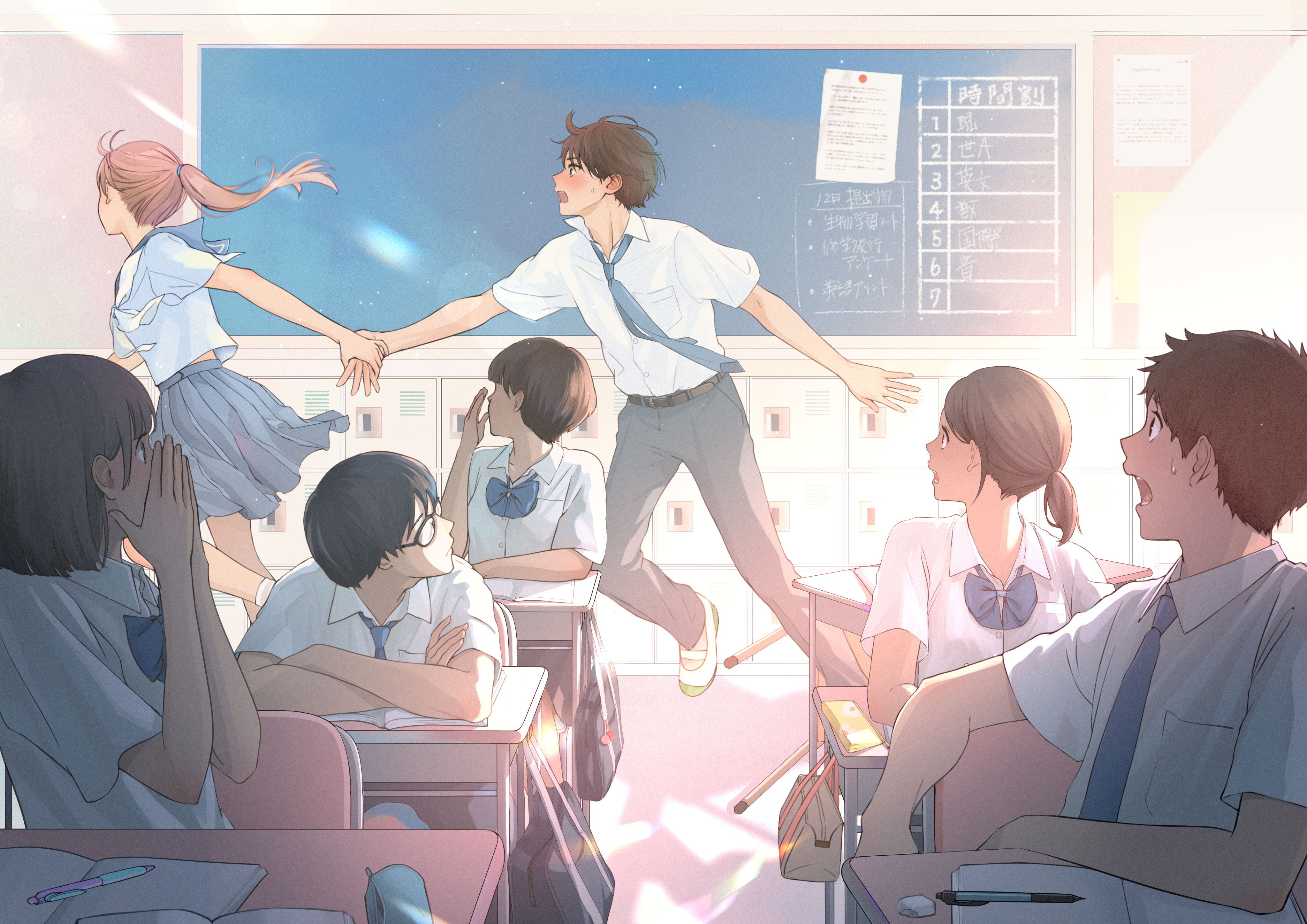 School Uniform Love 4K HD Wallpaper