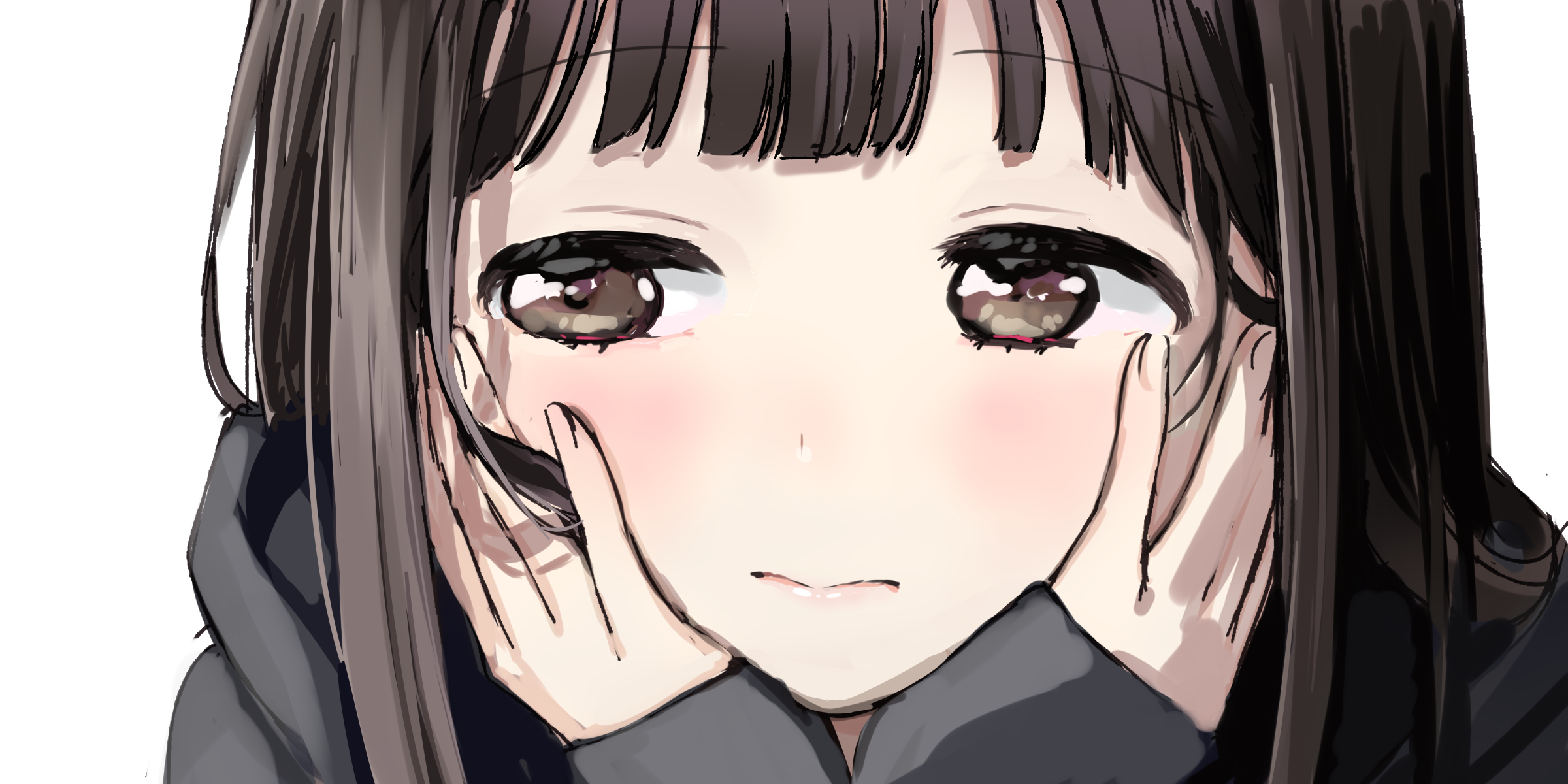 Girl with Brown Eyes and Black Hair HD Wallpaper