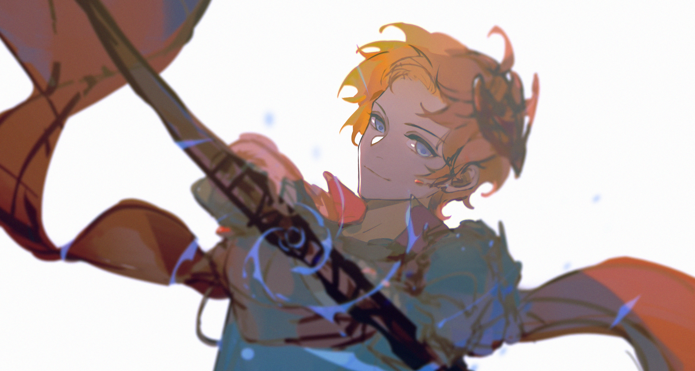 Tartaglia Childe (Genshin Impact) with a weapon HD Wallpaper