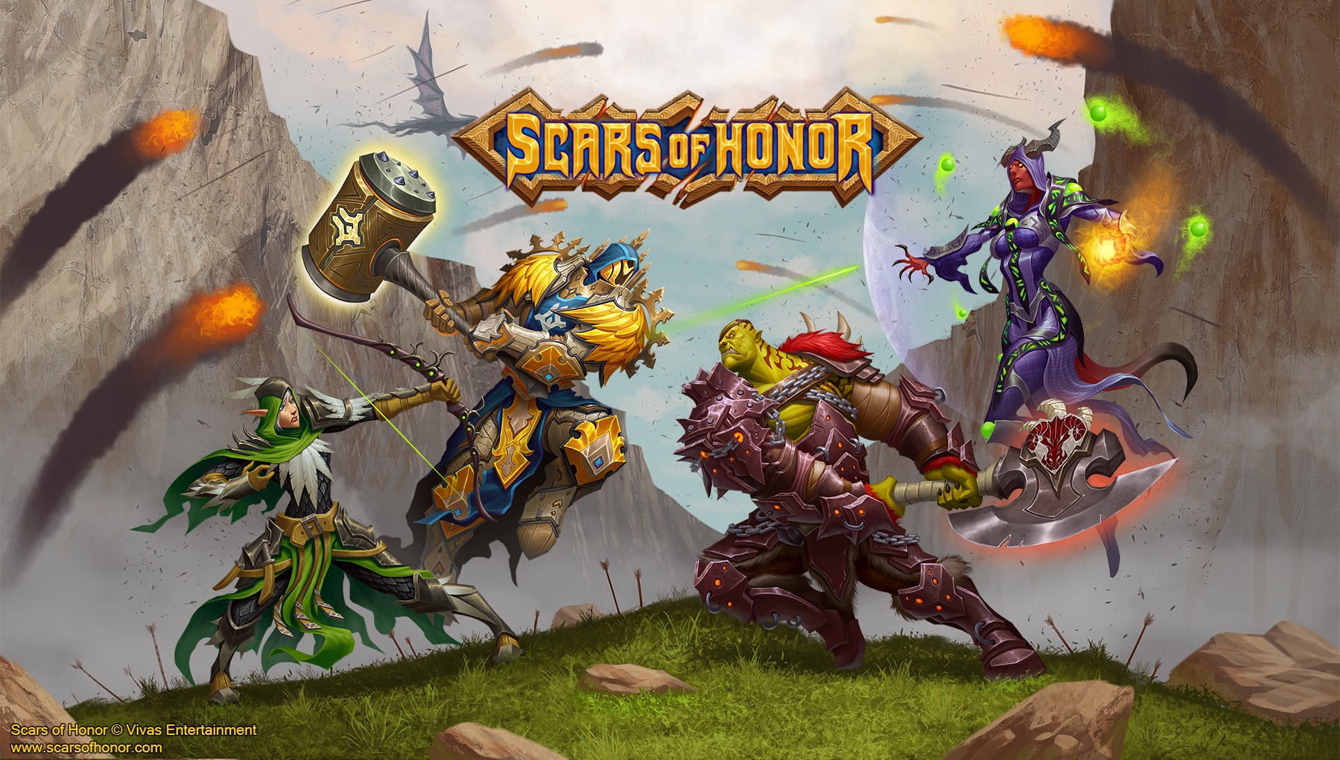 Scars of Honor characters in battle HD Wallpaper