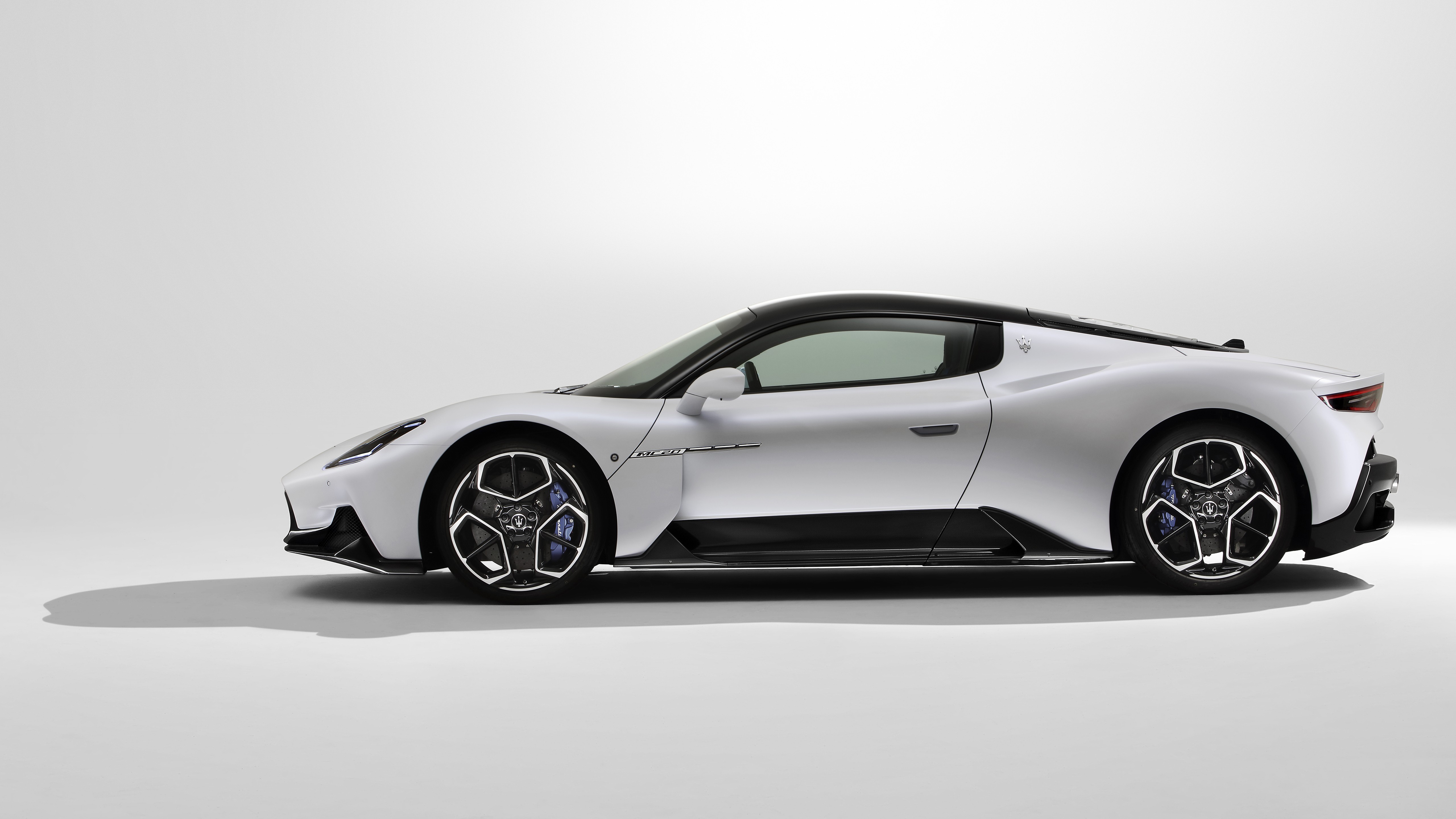 Maserati MC20 supercar in white HD Wallpaper