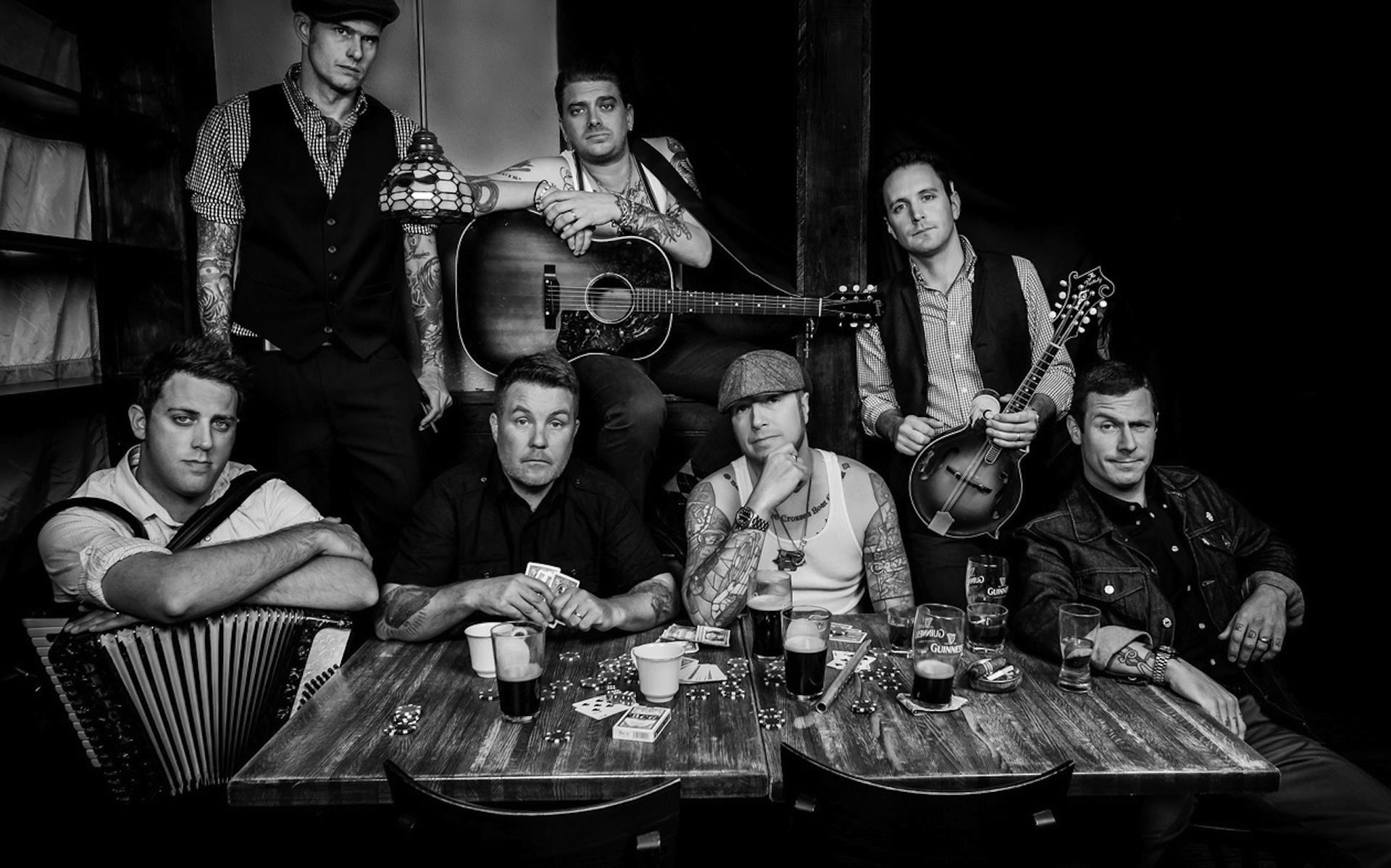 Dropkick Murphys band members with instruments HD Wallpaper