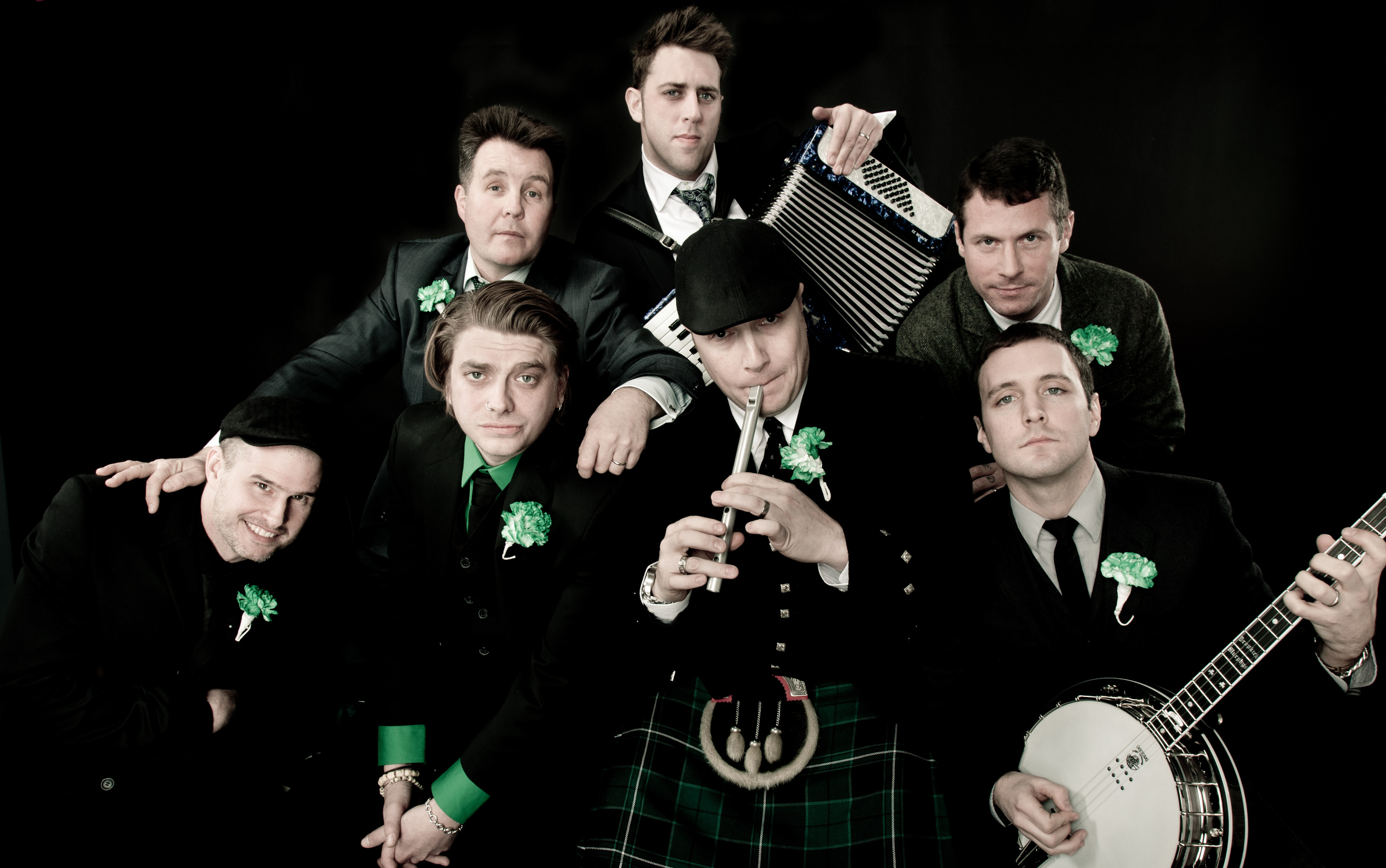 Dropkick Murphys band members with instruments HD Wallpaper