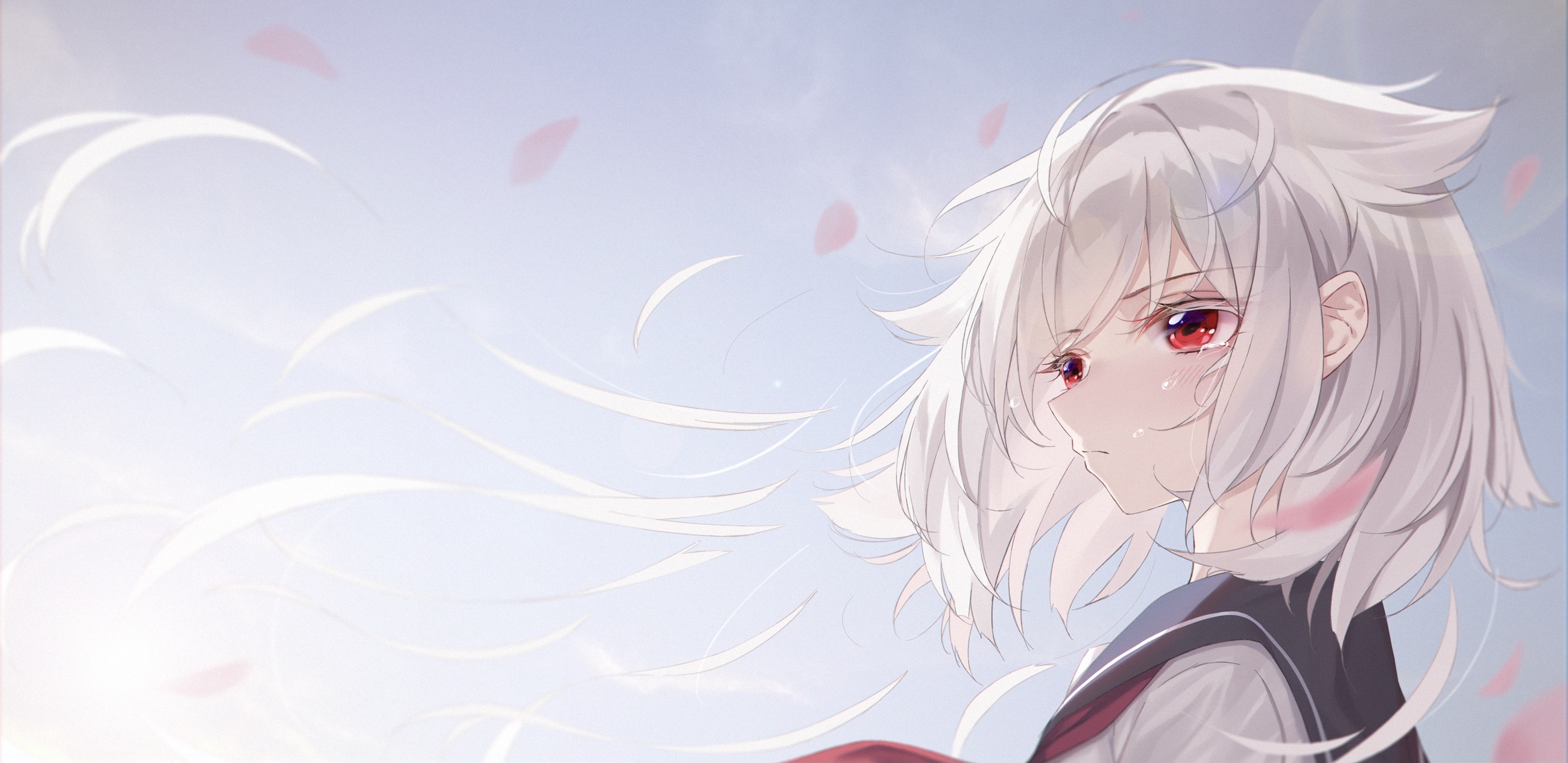 Montpelier (Azur Lane) with white hair and red eyes HD Wallpaper