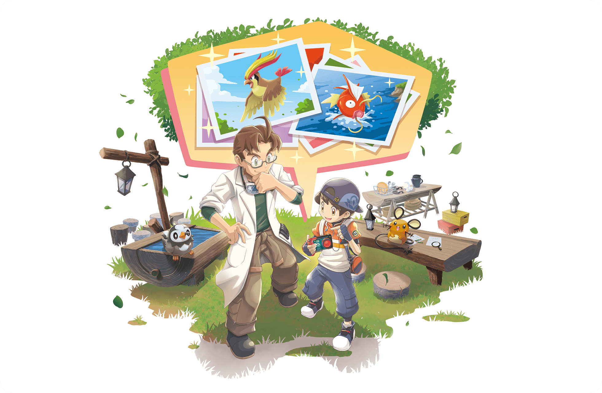 New Pokémon Snap Professor and Young Trainer HD Wallpaper