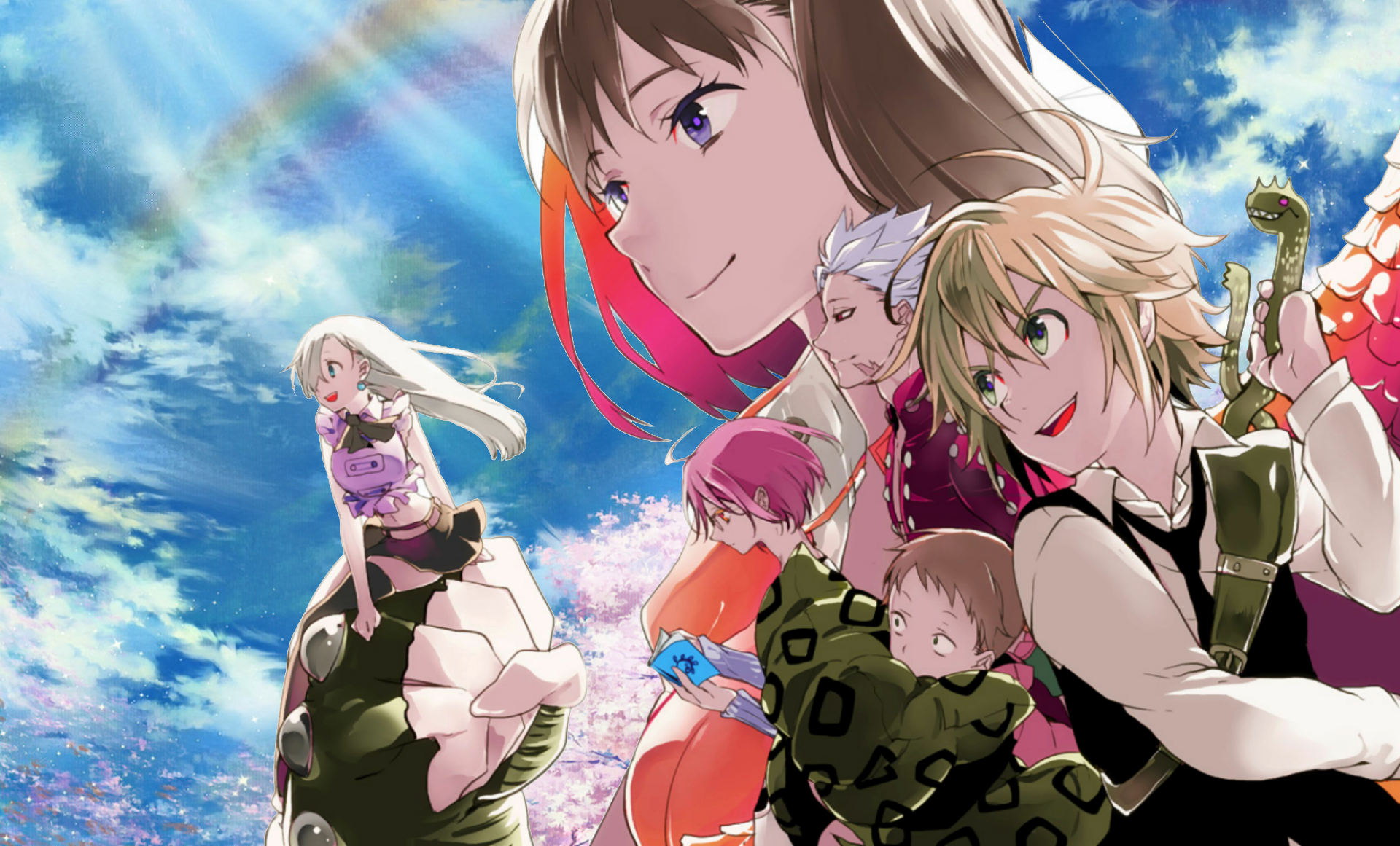 The Seven Deadly Sins characters in a sunny sky HD Wallpaper
