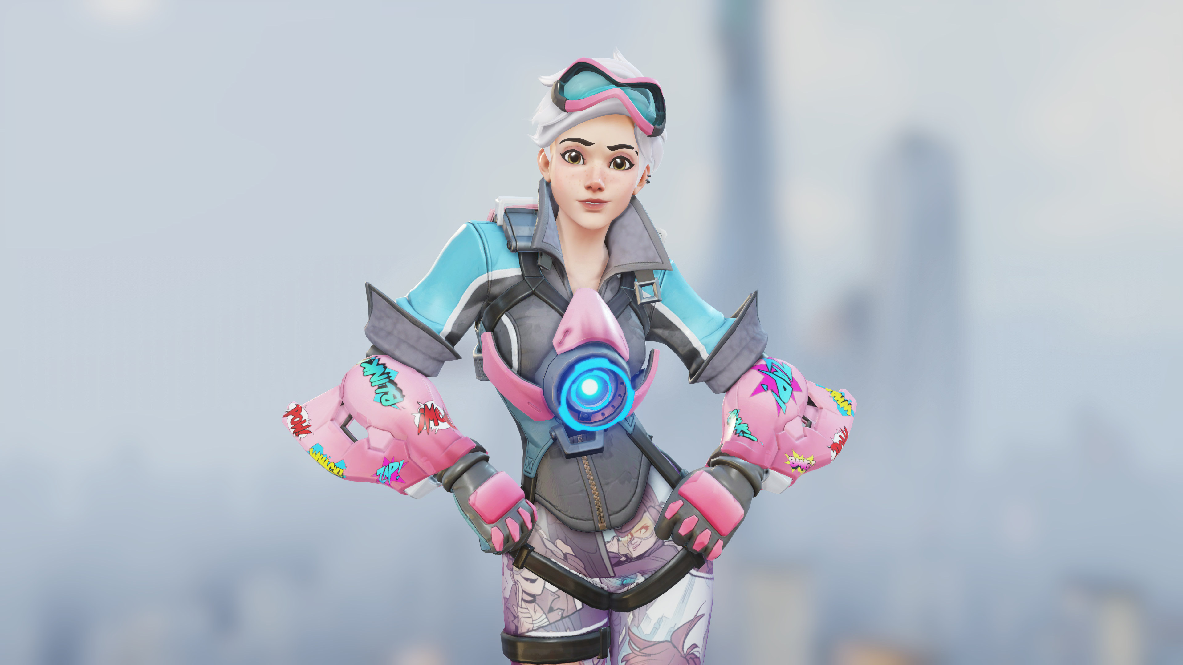 Tracer in her Comic Skin from Overwatch HD Wallpaper