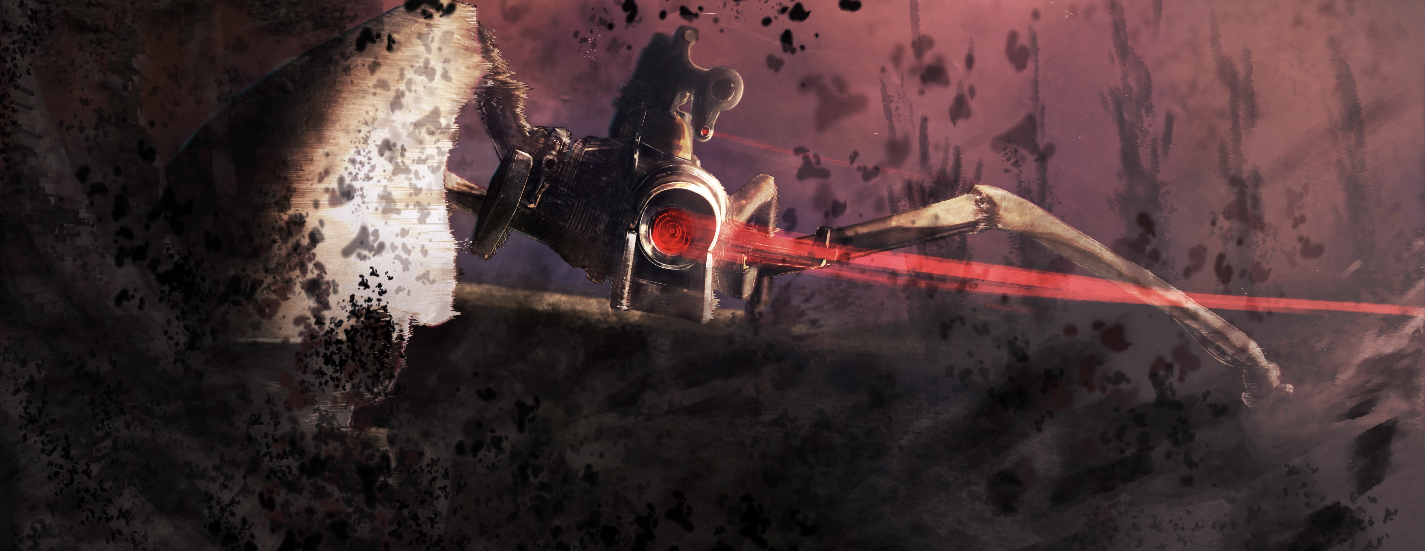 Eighty Six mech firing red laser HD Wallpaper