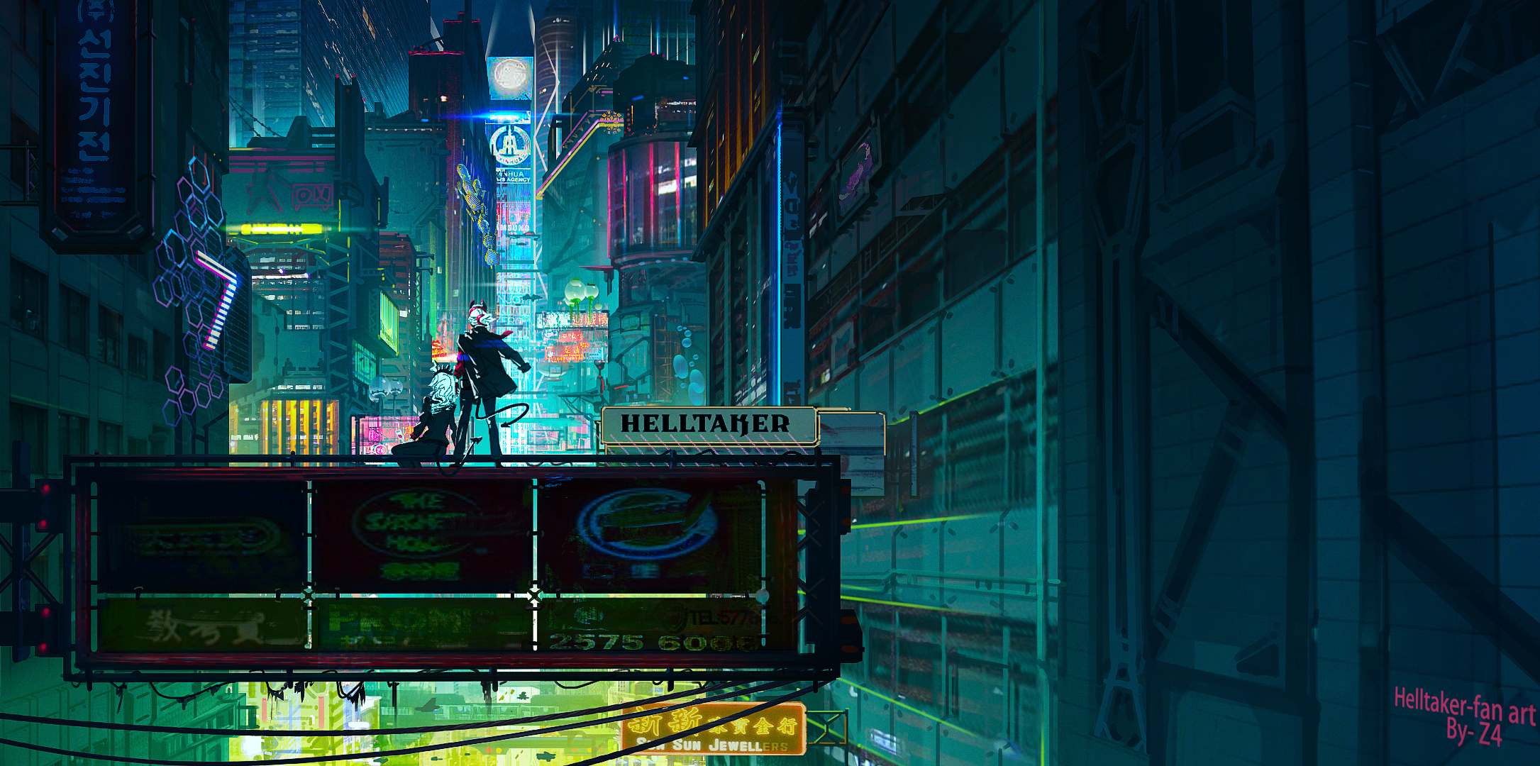 Helltaker Fan Art with Lucifer and Justice HD Wallpaper