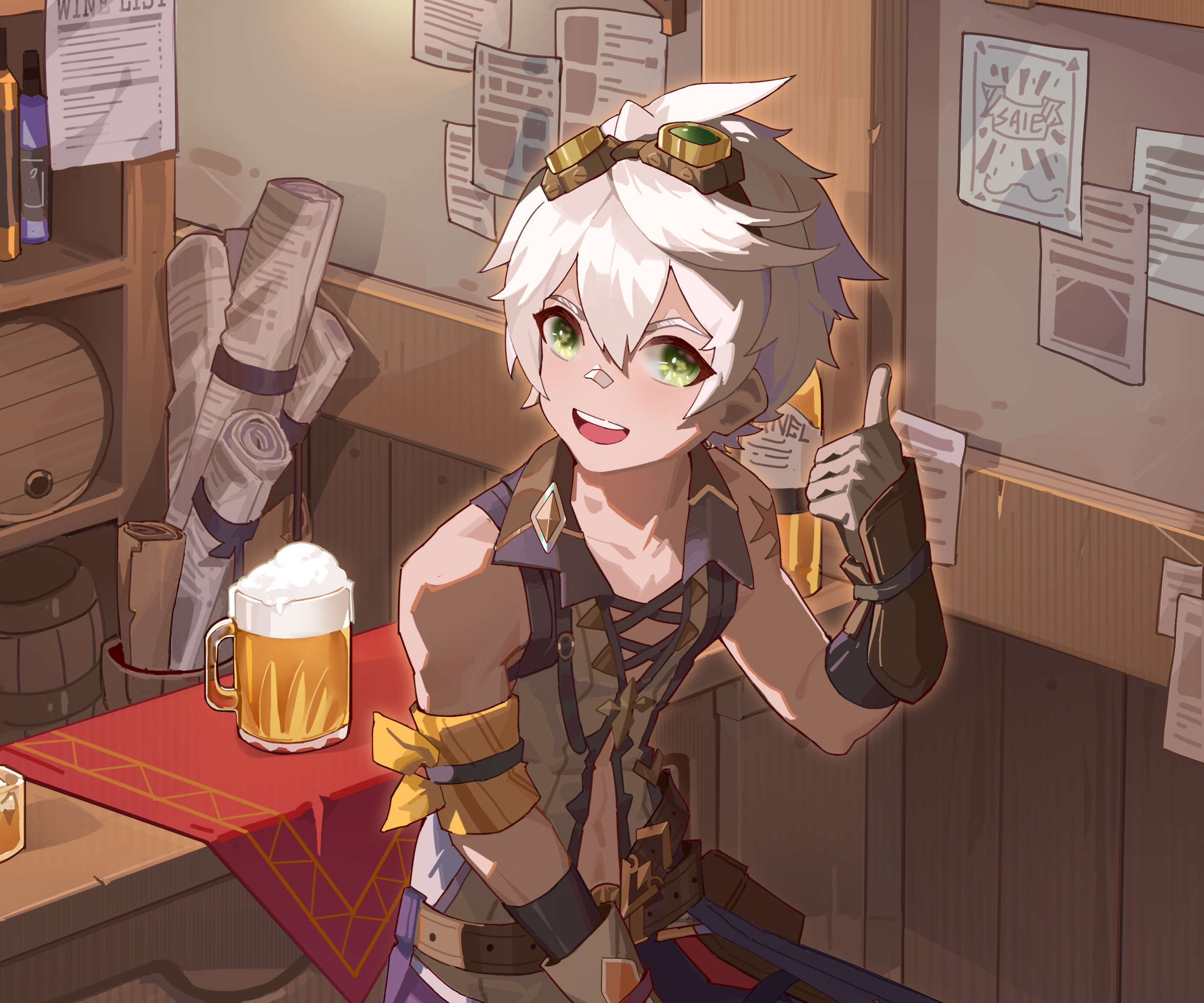 Bennett from Genshin Impact giving a thumbs up HD Wallpaper