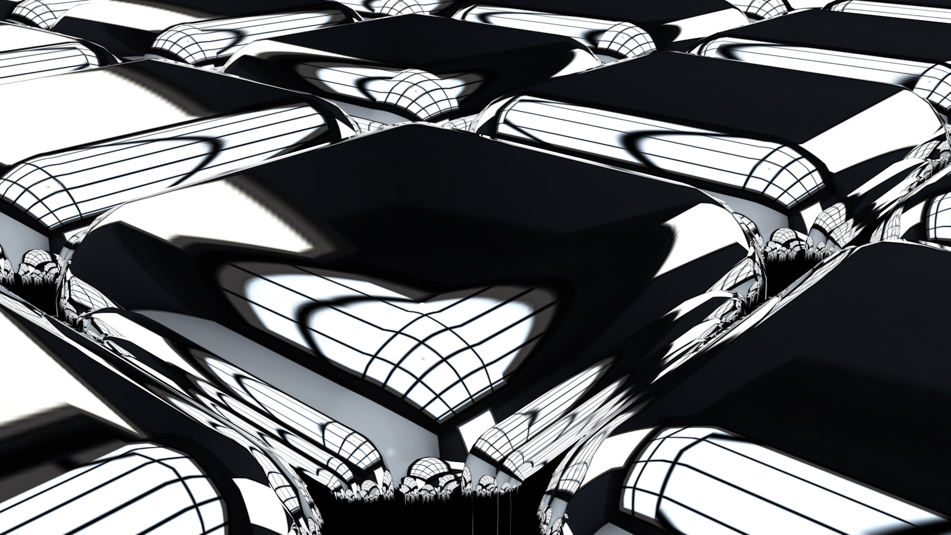 Abstract Black and White 3D Render HD Wallpaper