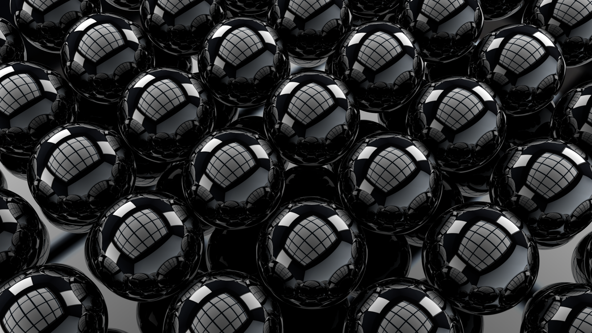 Abstract Black Balls 3D CGI HD Wallpaper