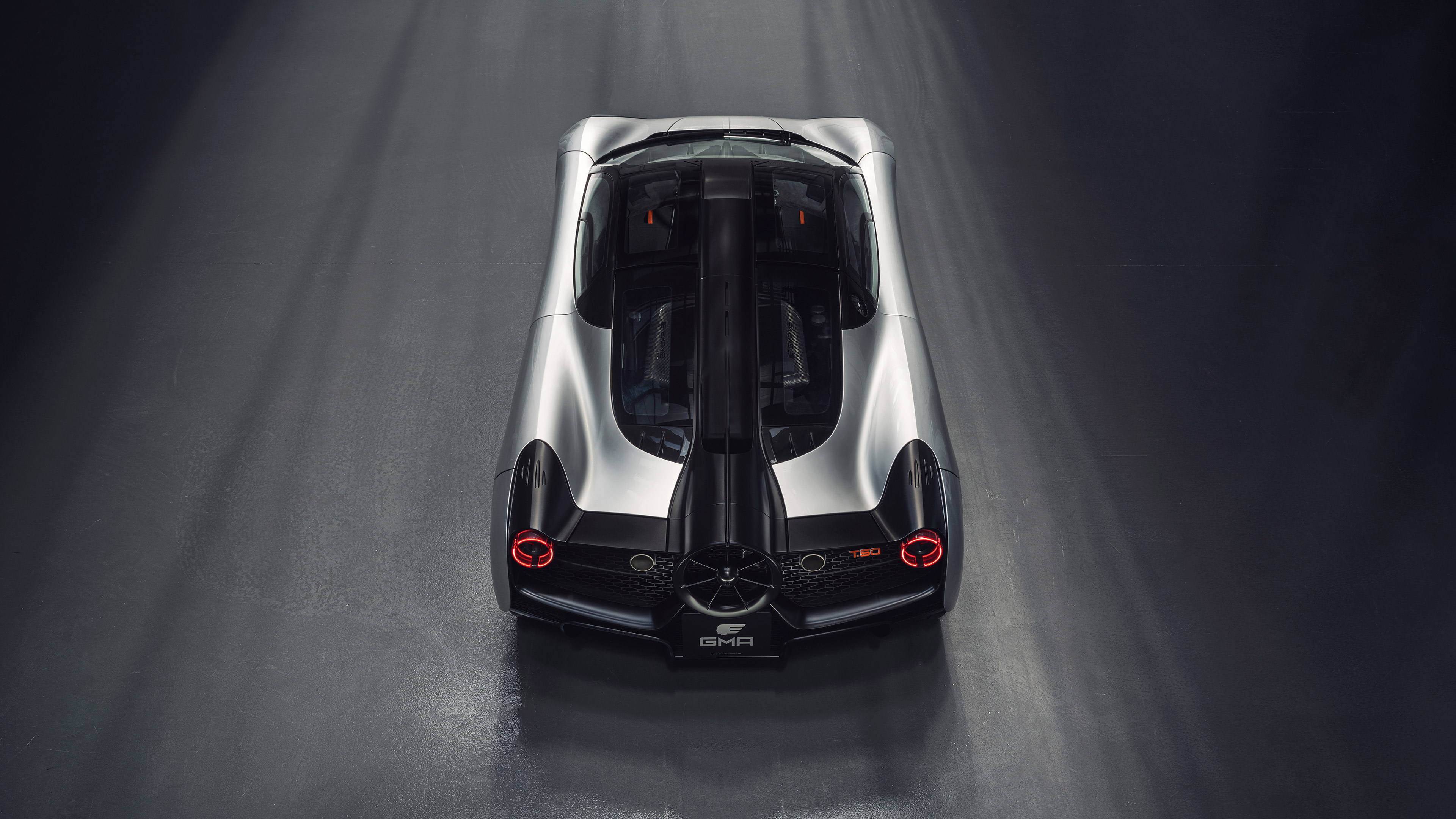 Gordon Murray T.50 Silver Car Top View HD Wallpaper
