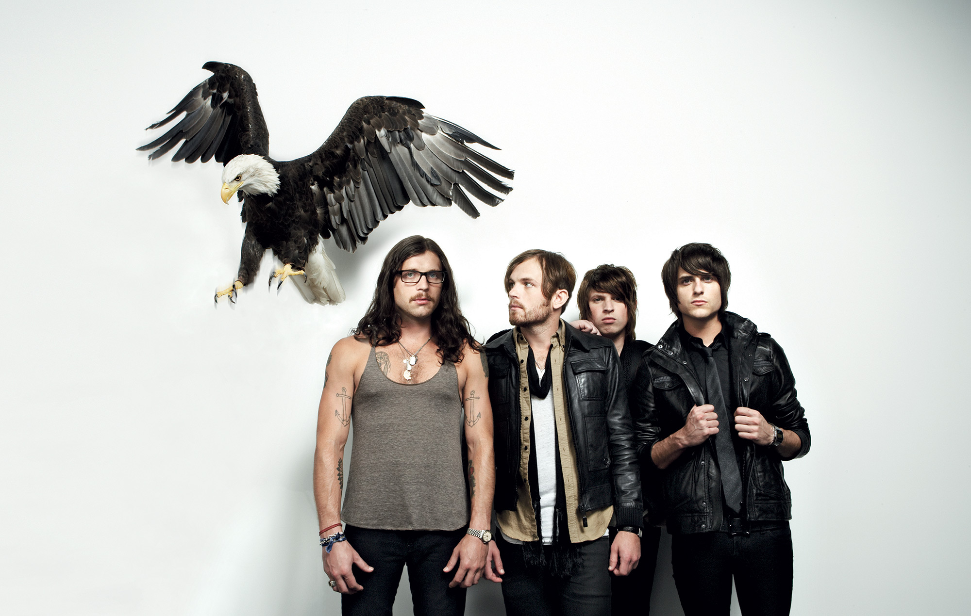 Kings Of Leon with a taxidermy eagle HD Wallpaper
