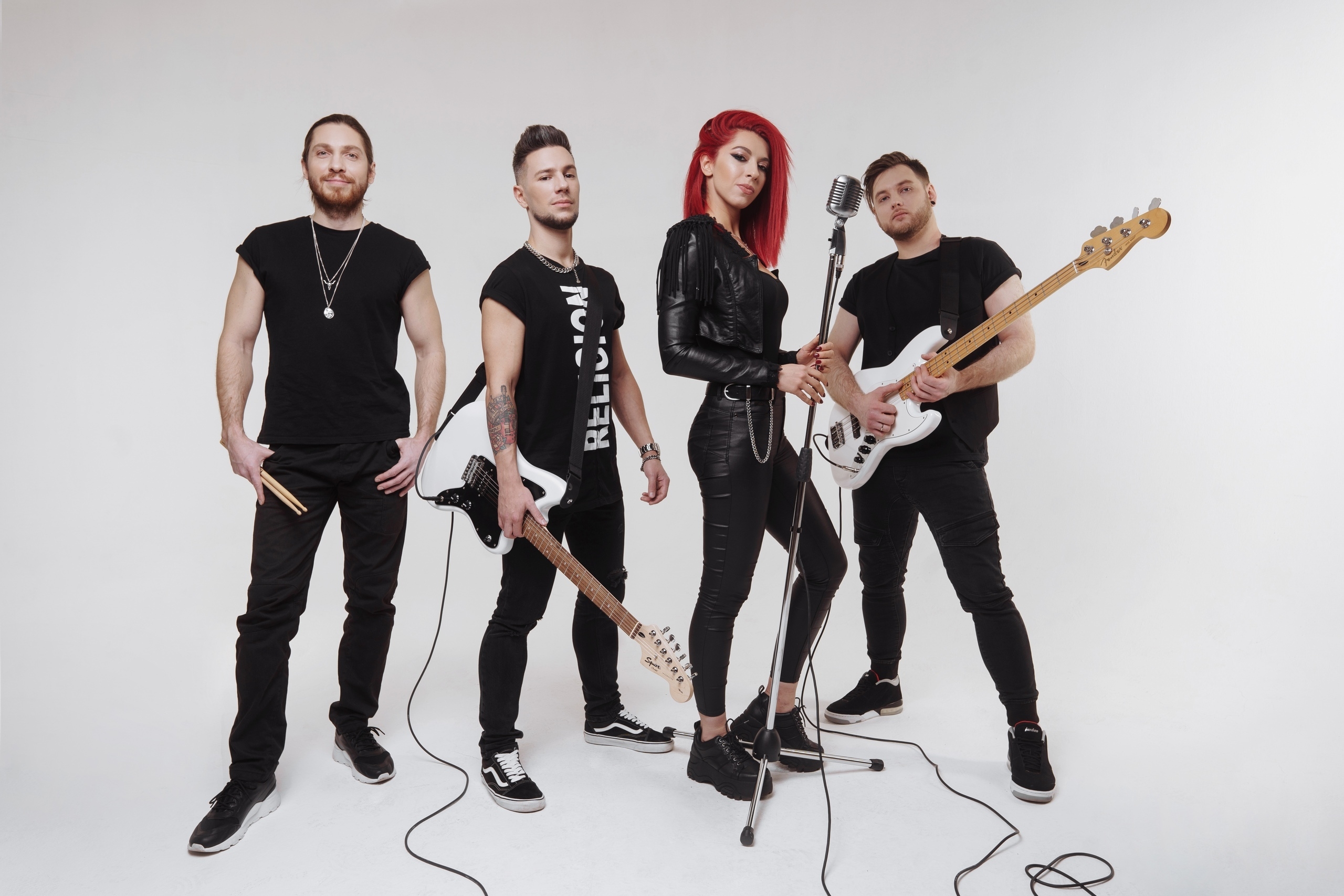 LASCALA HD band posing with instruments HD Wallpaper