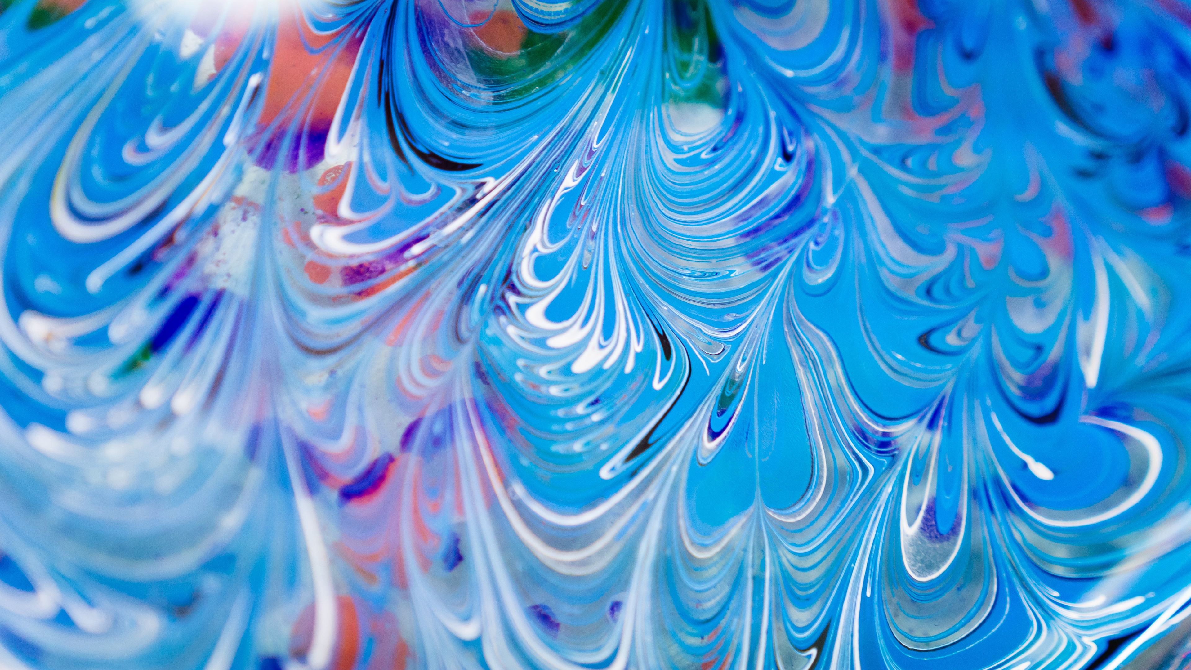 Abstract Blue Swirls 4K HD Wallpaper