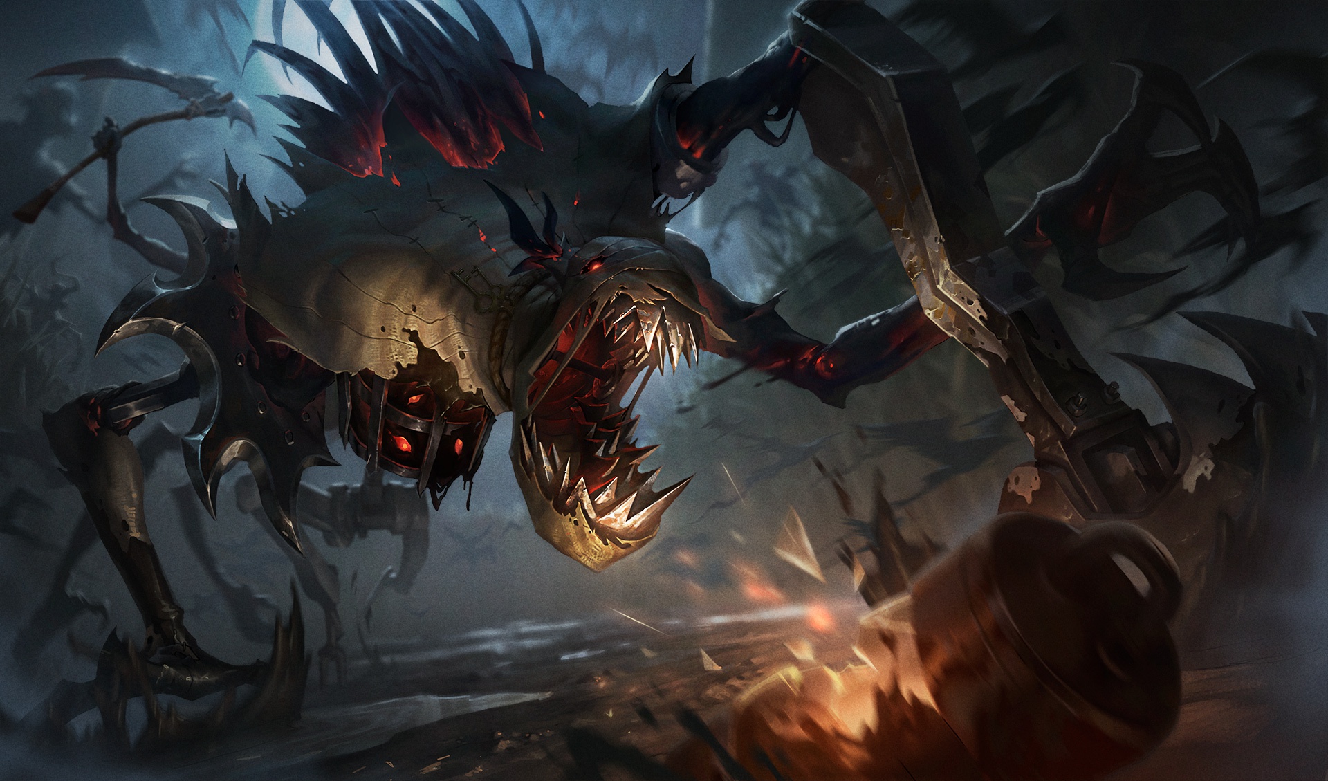 Fiddlesticks (League of Legends) attacking HD Wallpaper