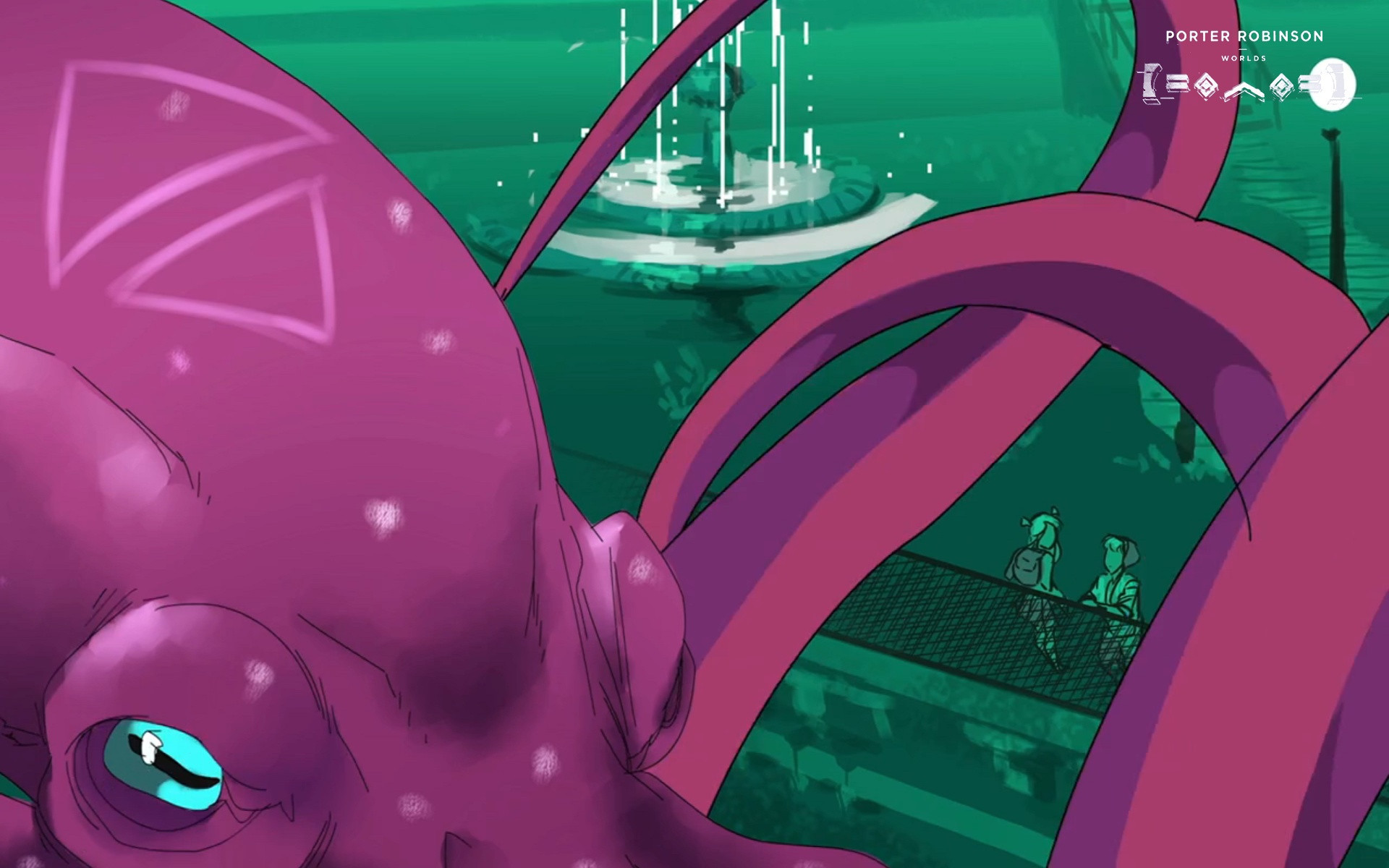 Porter Robinson Worlds Octopus and People HD Wallpaper
