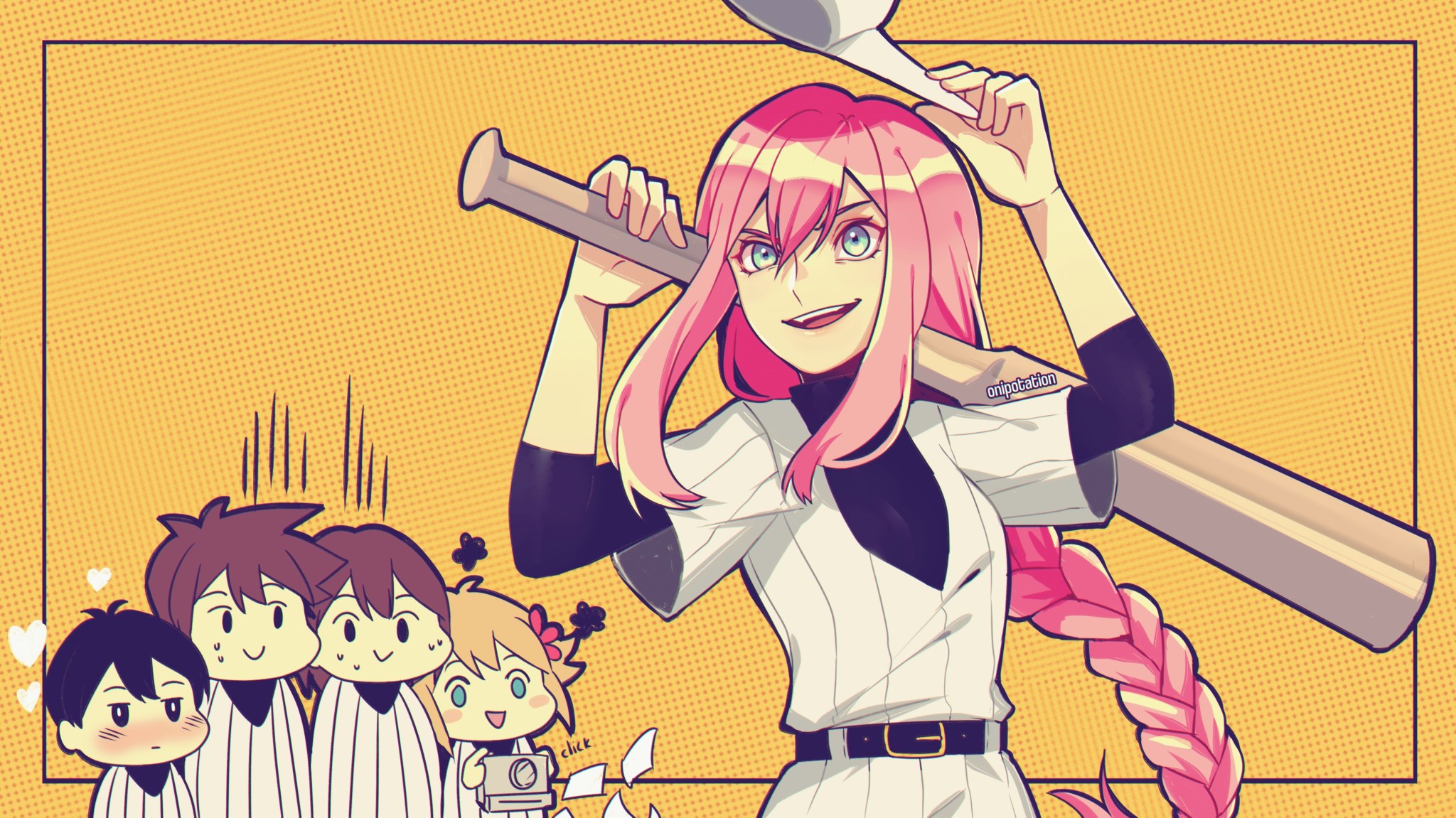Aubrey and Friends from Omori in Baseball Uniforms HD Wallpaper