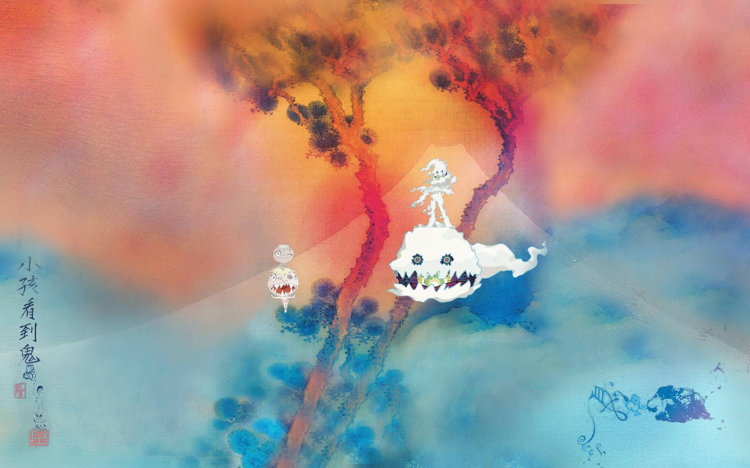 Kids See Ghosts album cover art HD Wallpaper