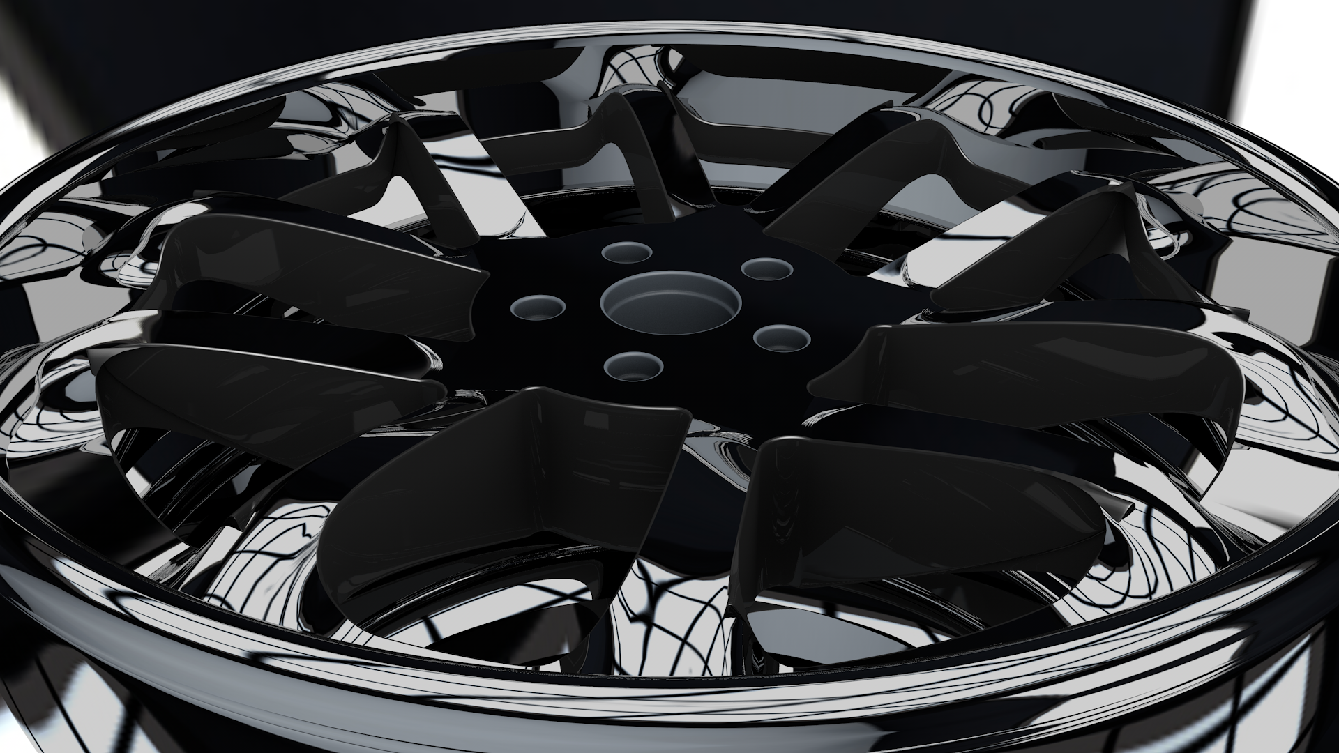 Black CGI 3D Rendered Wheel HD Wallpaper